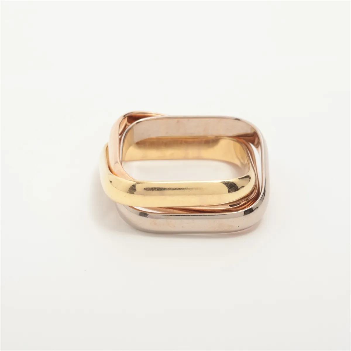 Trinity Cushion Ring 750 (Yellow Gold x Pink Gold x White Gold) 9.6g Size 56 933IKO Scratches — view 2