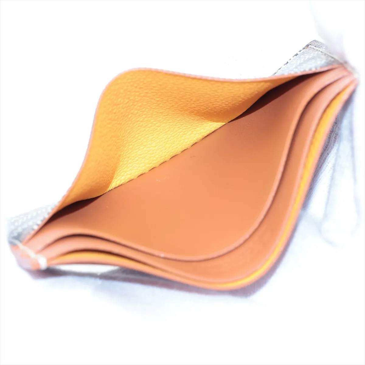 Herringbone Saint-Sulpice PVC x Leather Card Case Brown x Black — view 3