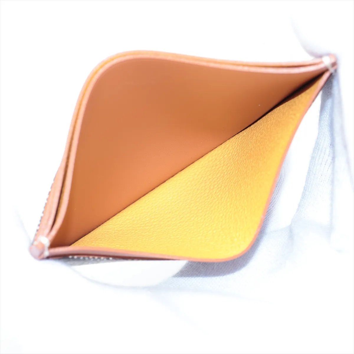 Herringbone Saint-Sulpice PVC x Leather Card Case Brown x Black — view 6