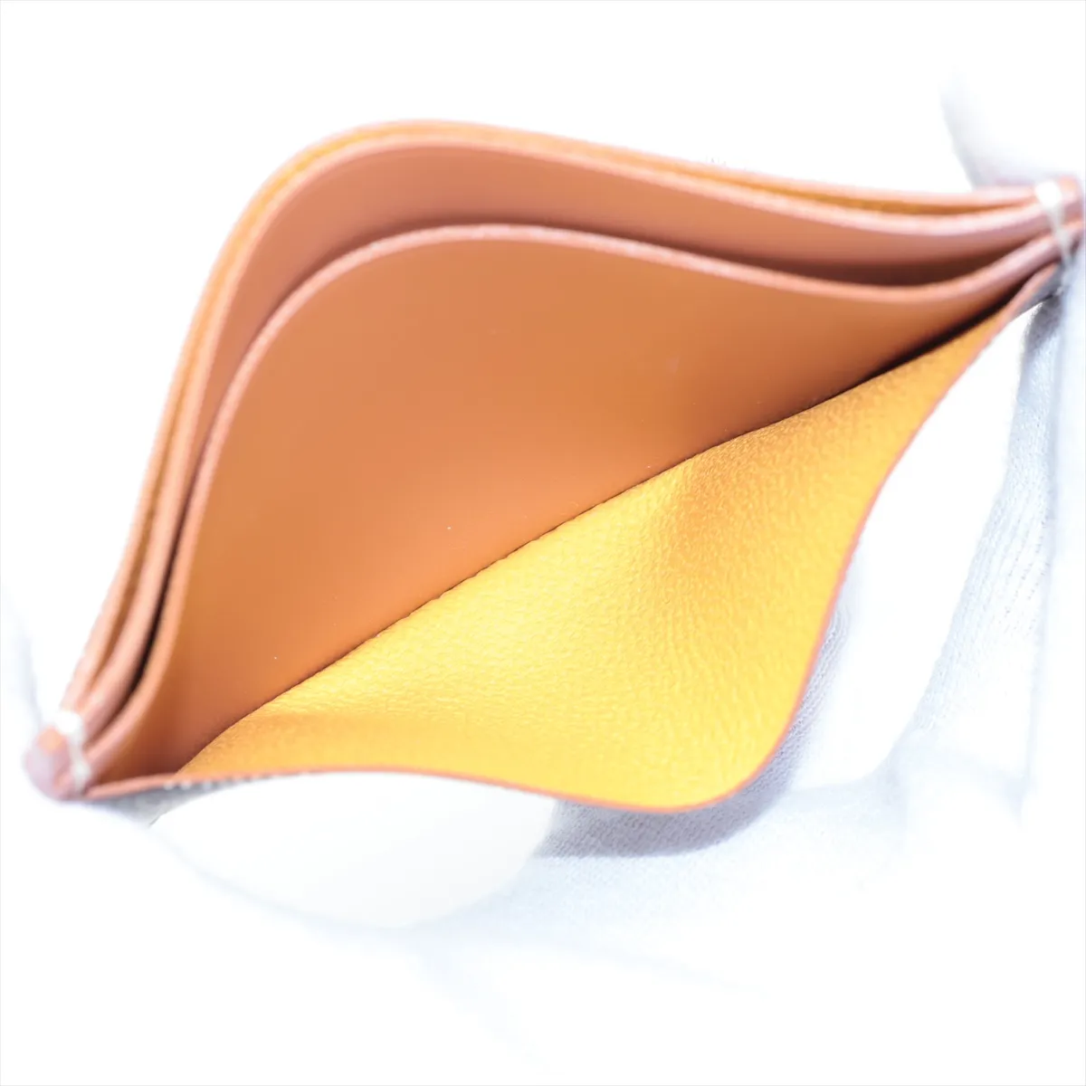Herringbone Saint-Sulpice PVC x Leather Card Case Brown x Black — view 7