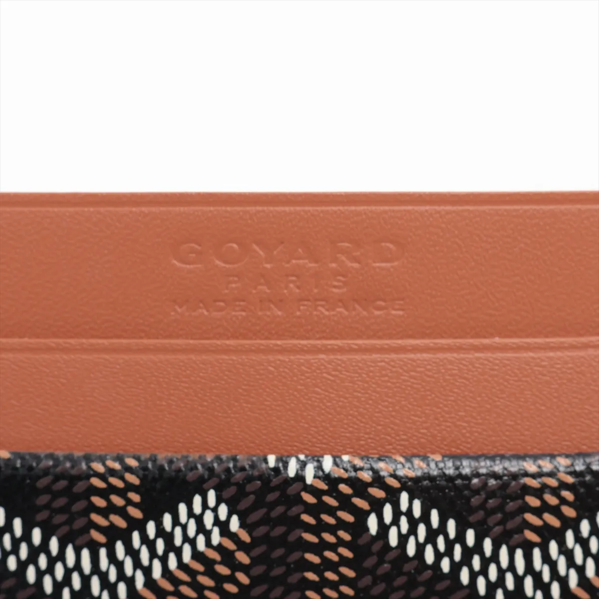 Herringbone Saint-Sulpice PVC x Leather Card Case Brown x Black — view 8