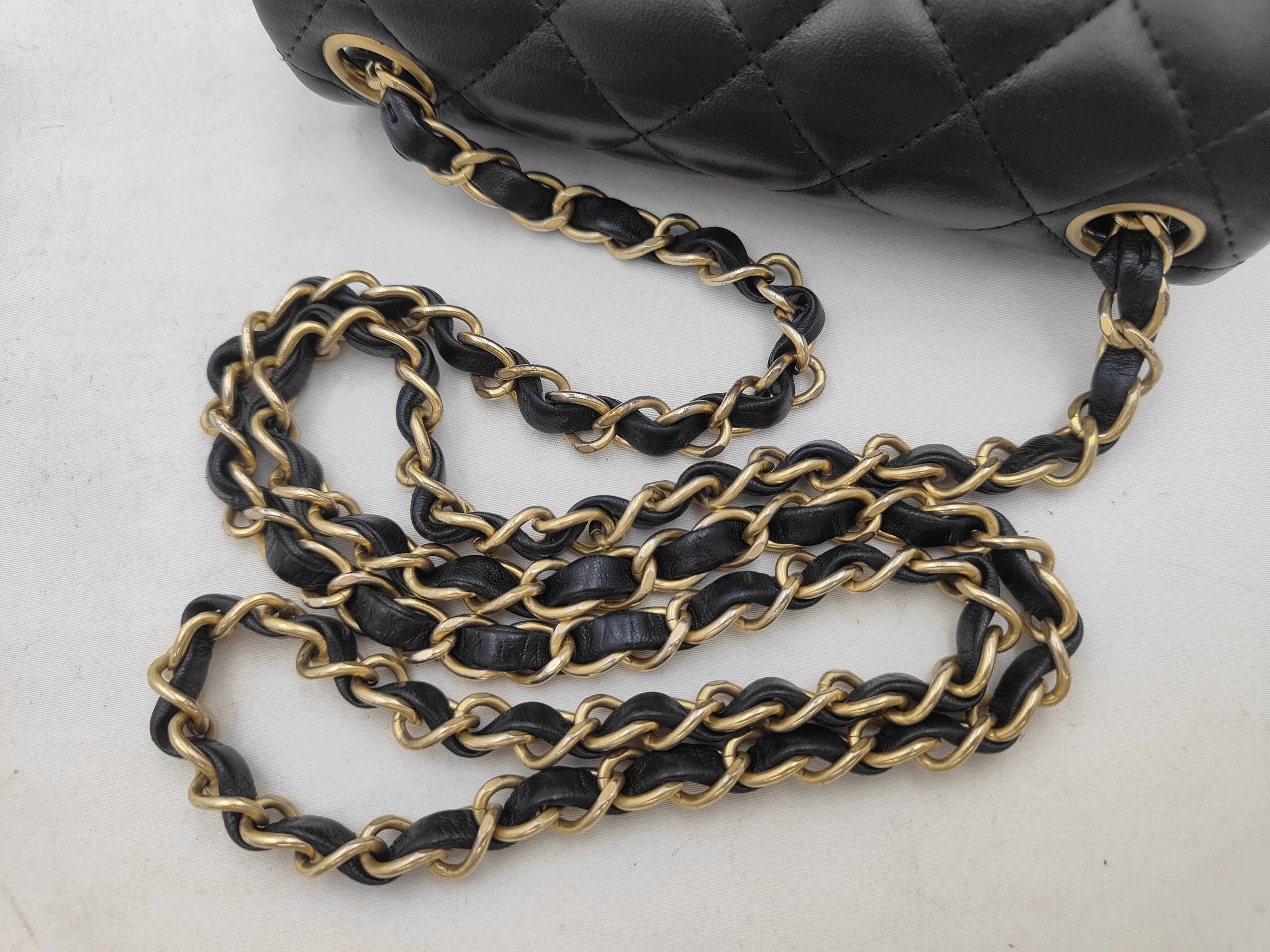CF Gold Hardware Black Lambskin Square Mini Shoulder Bag — view 3