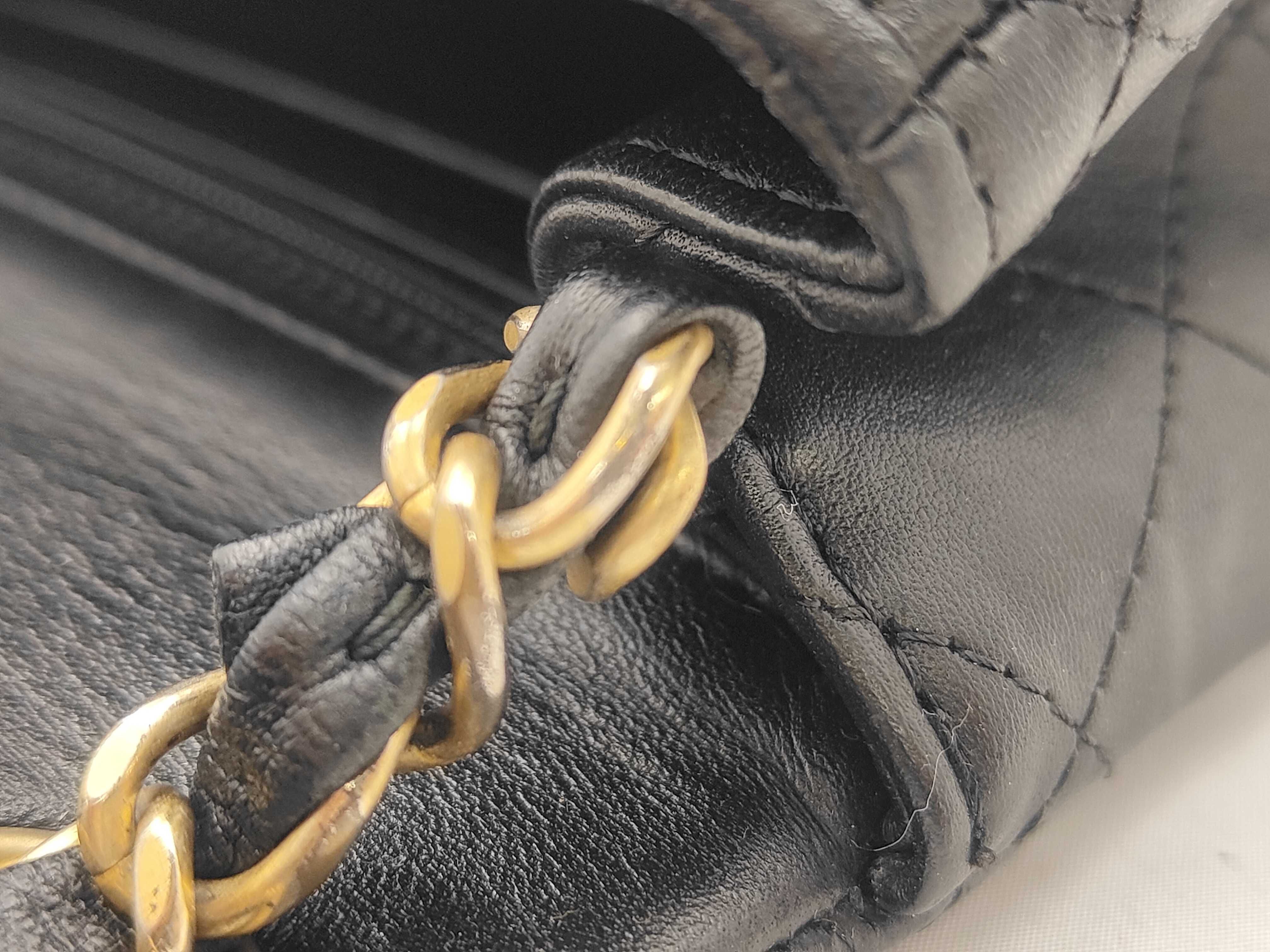 CF Gold Hardware Black Lambskin Square Mini Shoulder Bag — view 5