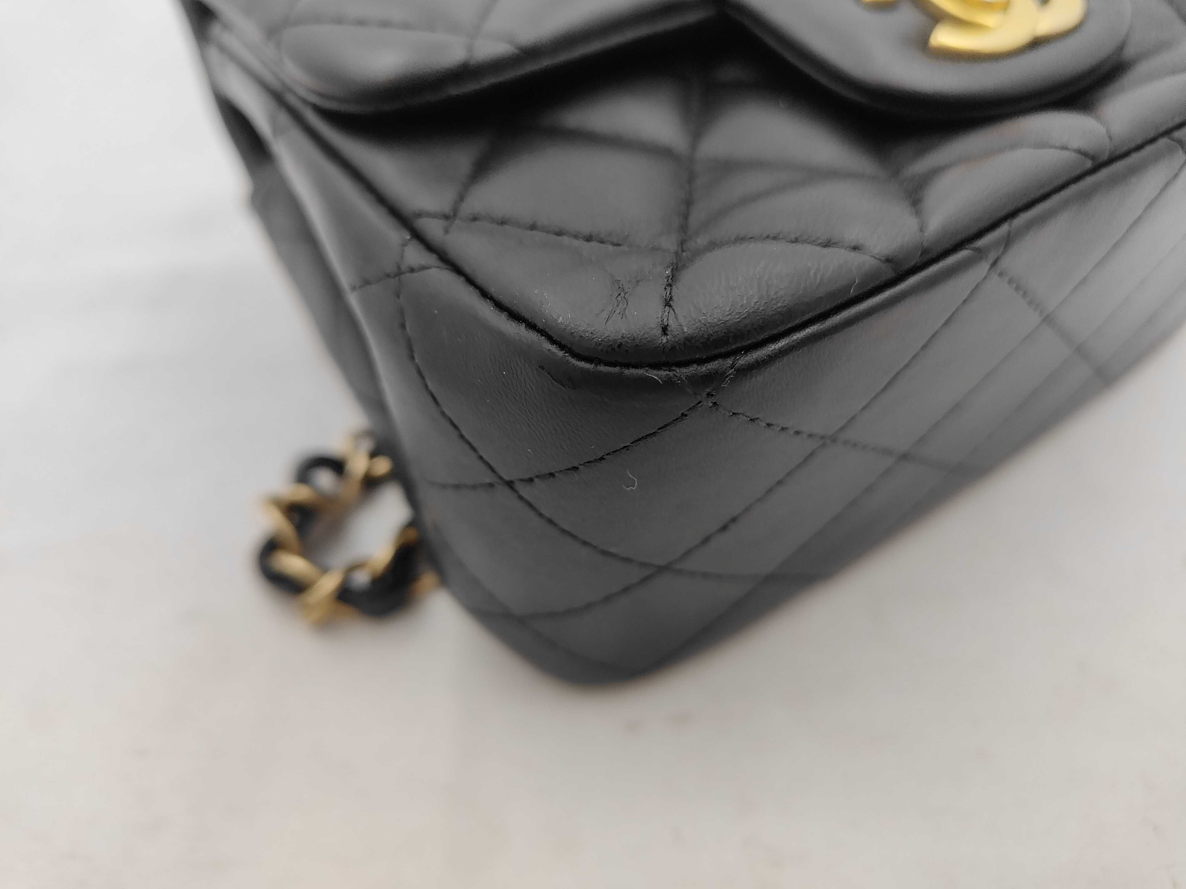 CF Gold Hardware Black Lambskin Square Mini Shoulder Bag — view 6