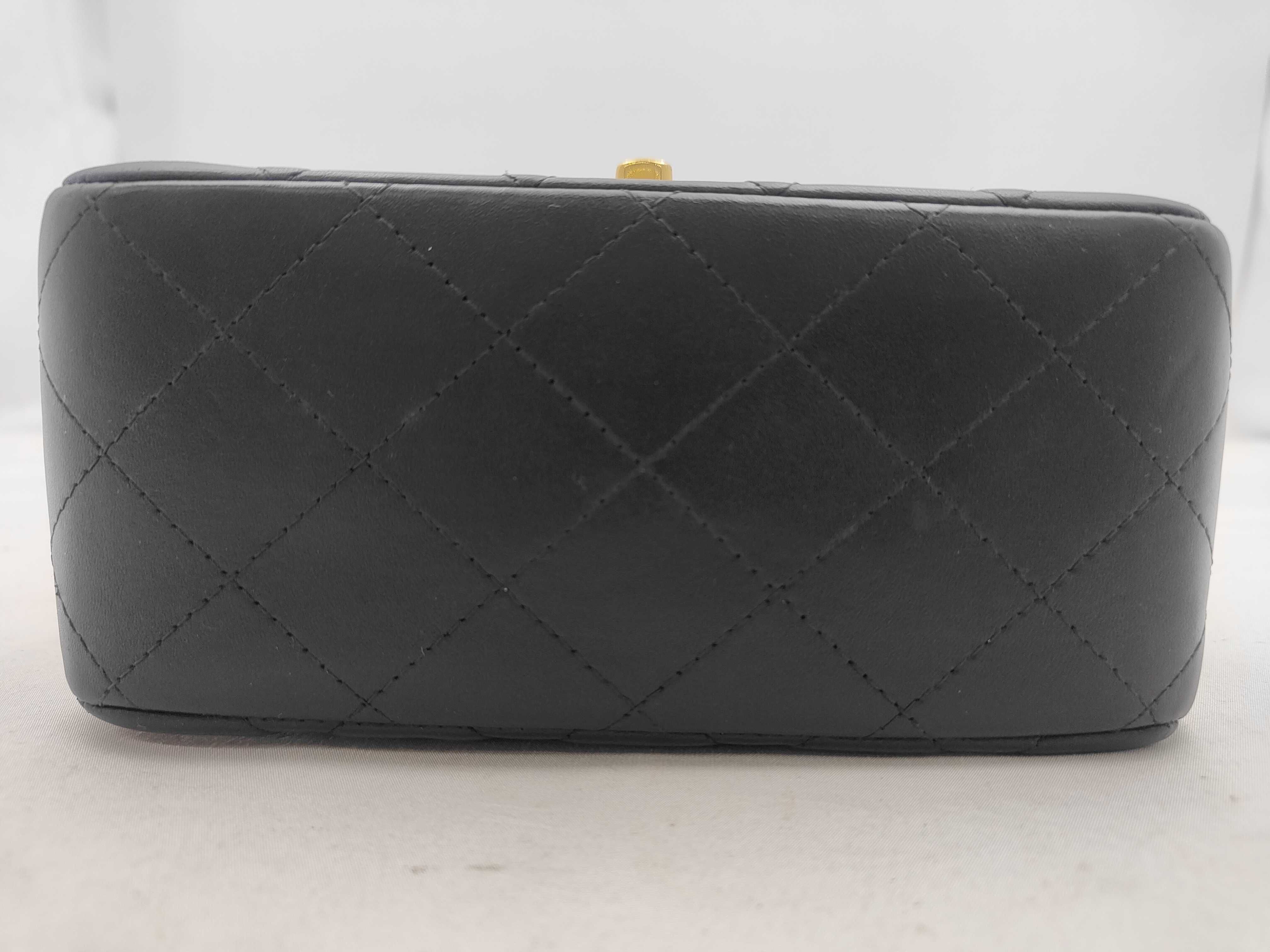 CF Gold Hardware Black Lambskin Square Mini Shoulder Bag — view 7