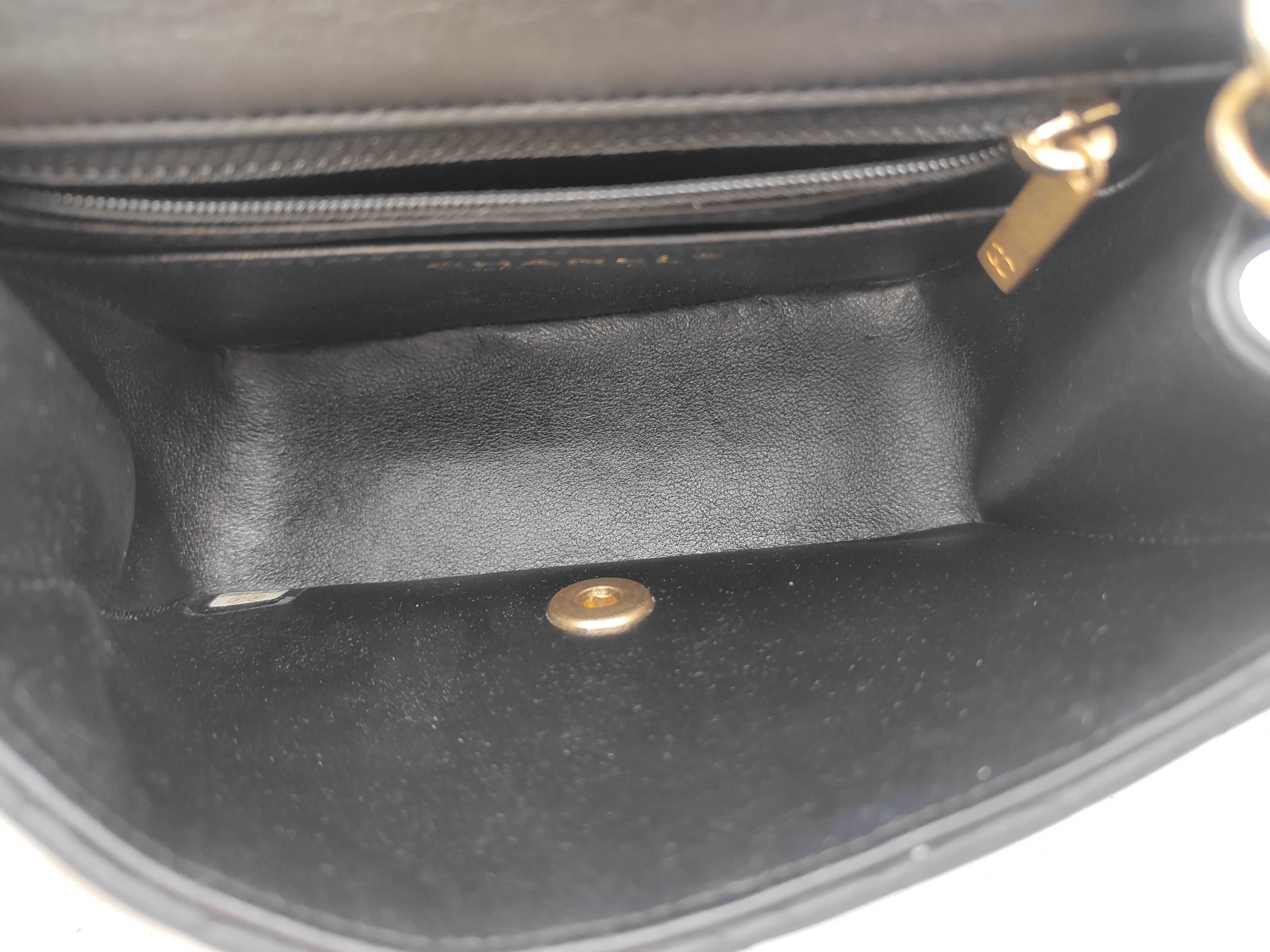 CF Gold Hardware Black Lambskin Square Mini Shoulder Bag — view 8