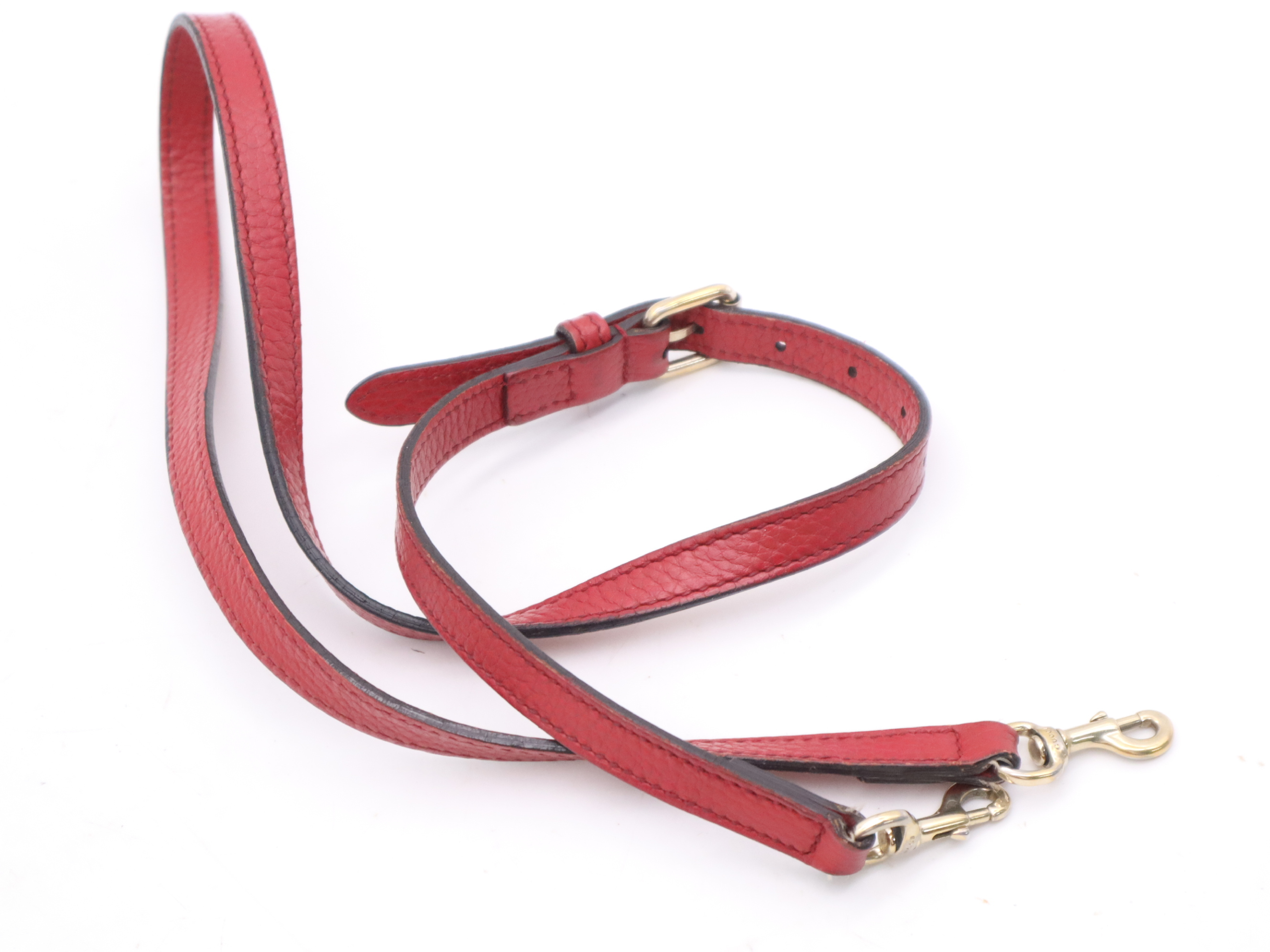 449661 Leather Interlocking G 2-Way Handbag, Red, Gold Hardware, with Shoulder Strap — view 13