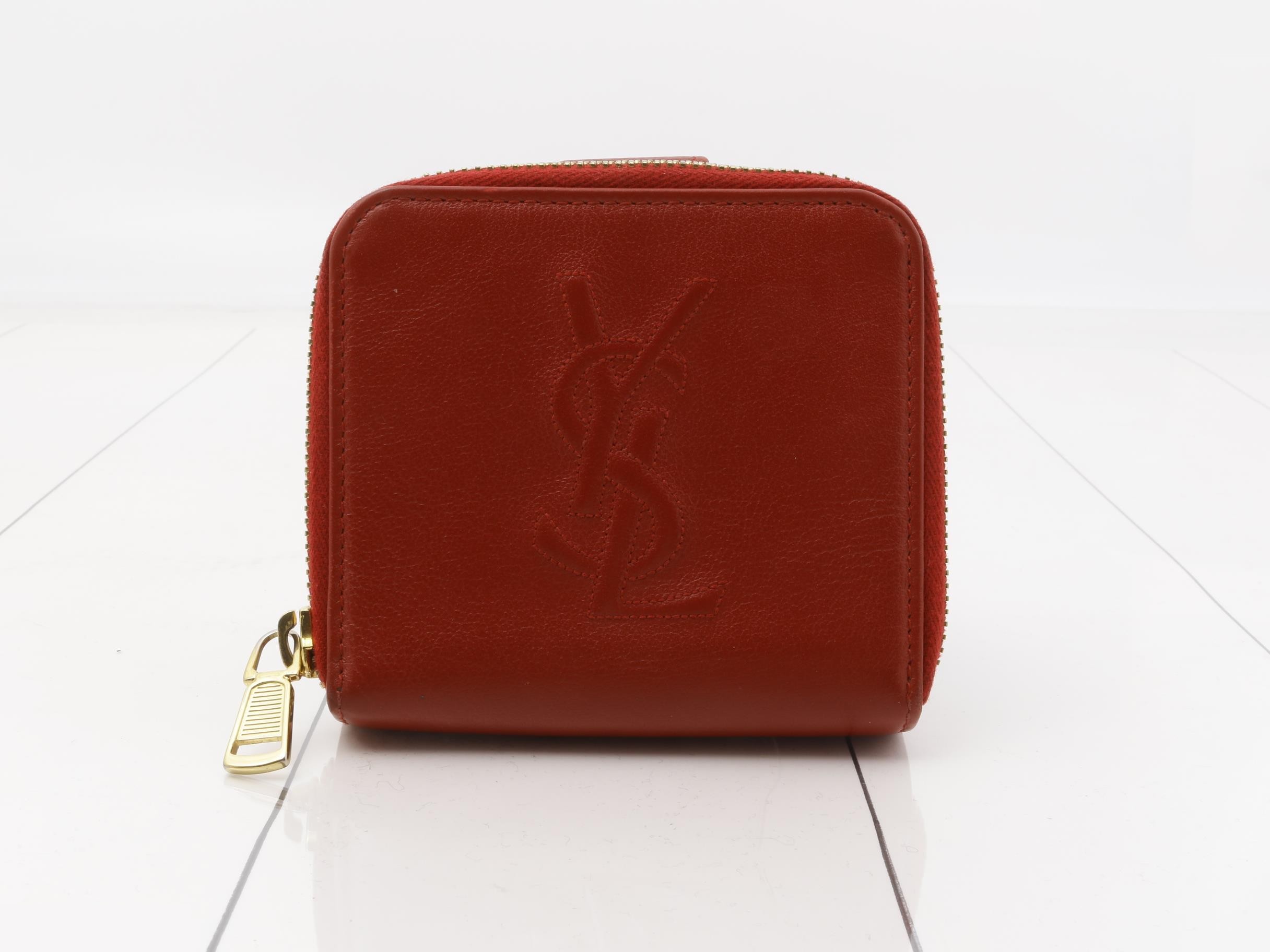 (Yves Saint Laurent) Bi-fold Wallet, Red