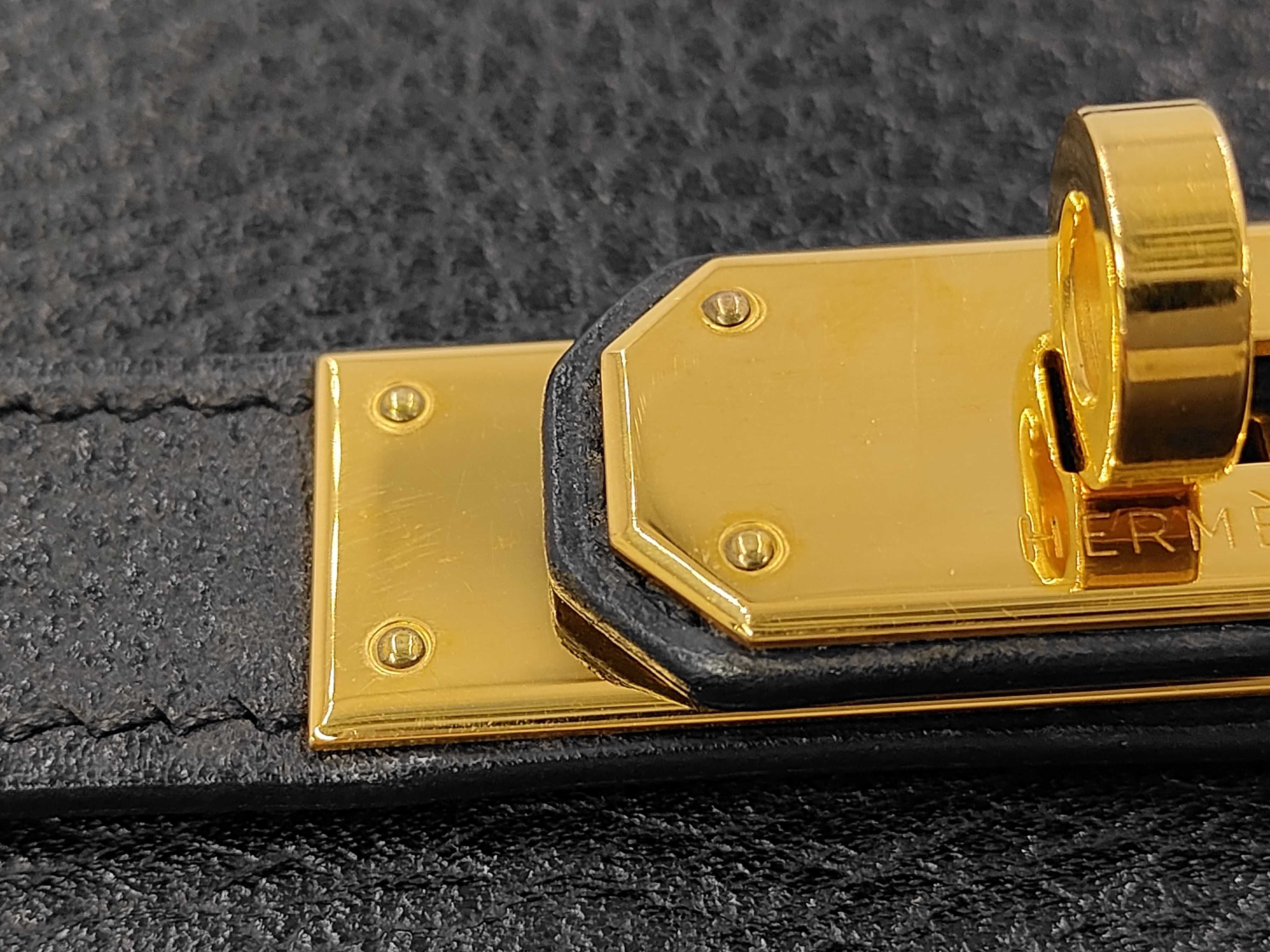 Kelly 35, external stitching, Noir Ardennes leather, gold hardware, D stamp, handbag — view 8