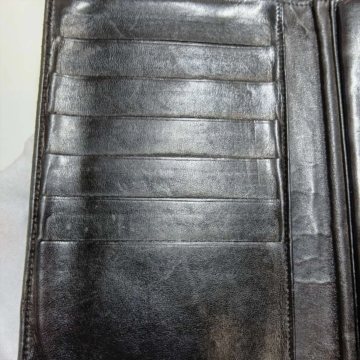 Coco Mark Leather Long Wallet, Black with Gold Hardware. Serial number sticker area has been cut off. — view 12
