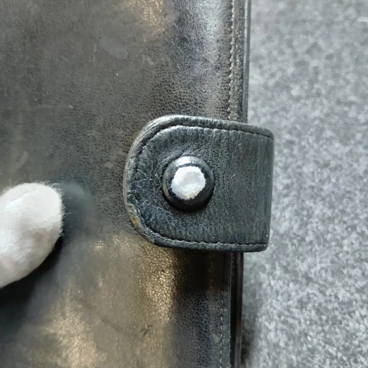 Coco Mark Leather Long Wallet, Black with Gold Hardware. Serial number sticker area has been cut off. — view 13