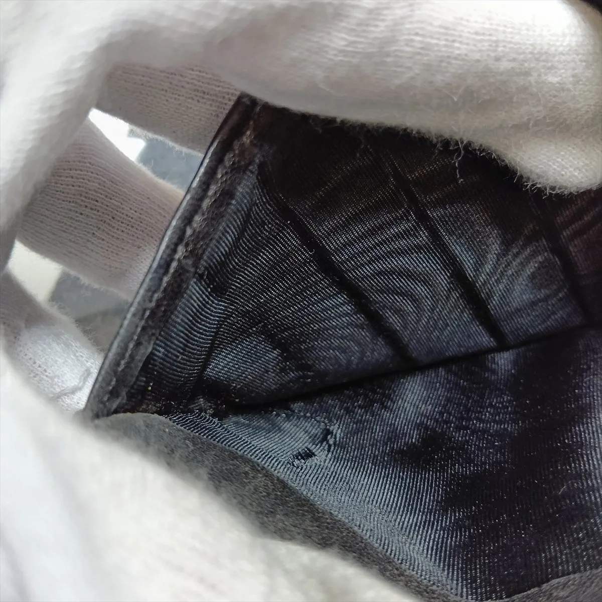Coco Mark Leather Long Wallet, Black with Gold Hardware. Serial number sticker area has been cut off. — view 14