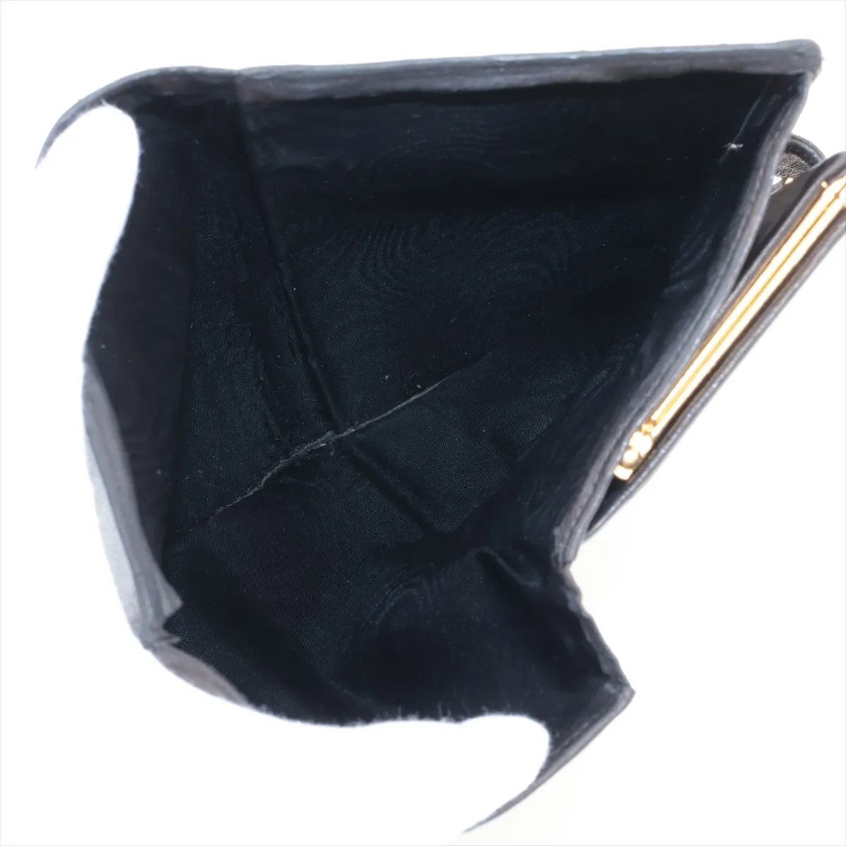 Coco Mark Leather Long Wallet, Black with Gold Hardware. Serial number sticker area has been cut off. — view 4