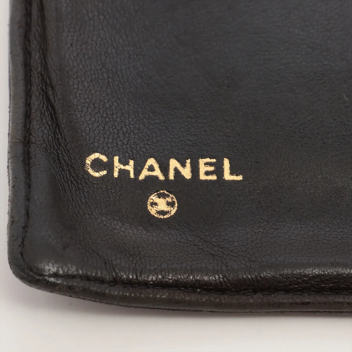 Coco Mark Leather Long Wallet, Black with Gold Hardware. Serial number sticker area has been cut off. — view 8