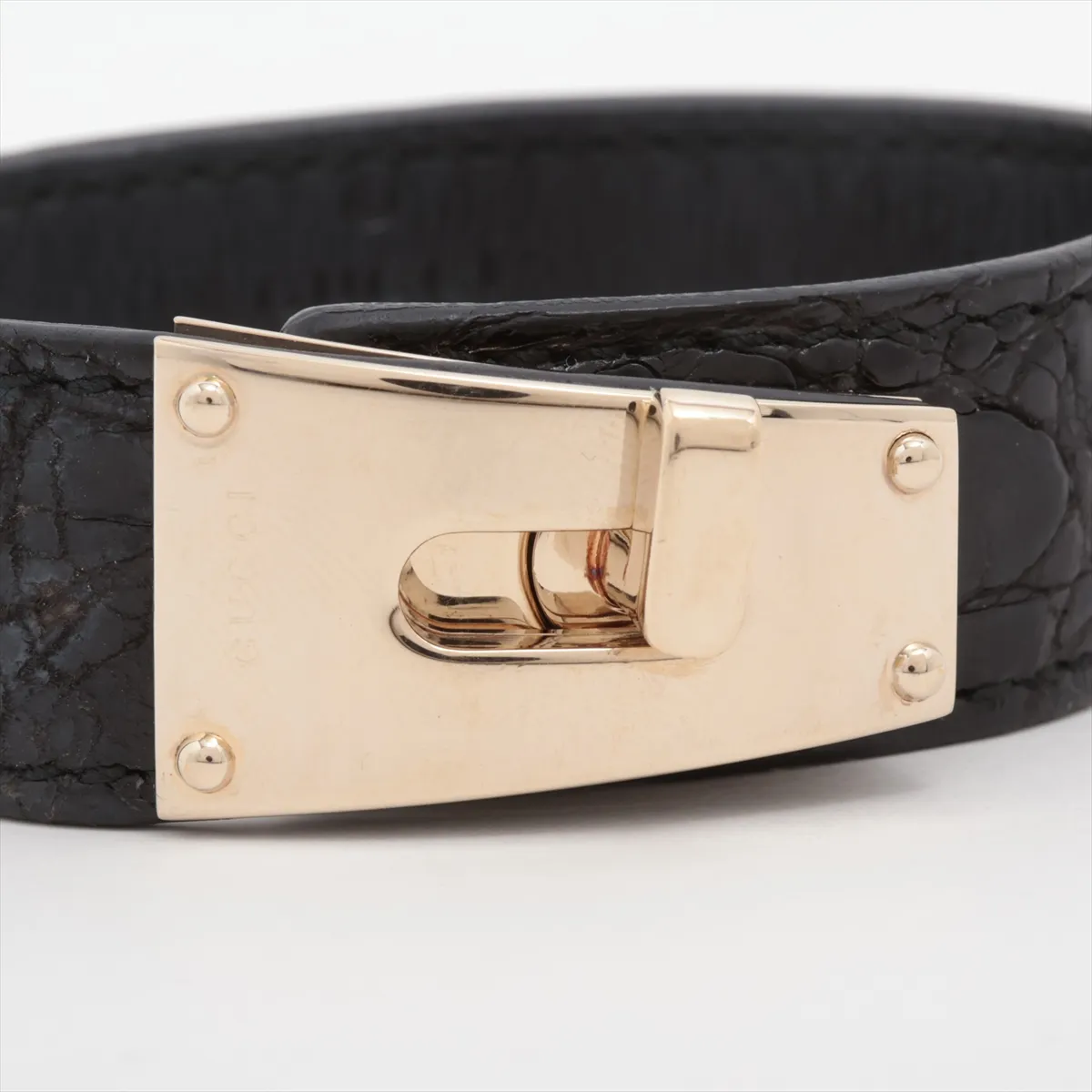 137022 Bracelet, GP x Leather, Black x Gold. — view 3