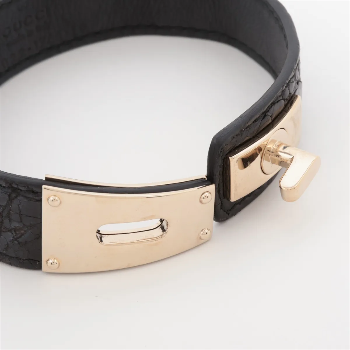 137022 Bracelet, GP x Leather, Black x Gold. — view 5