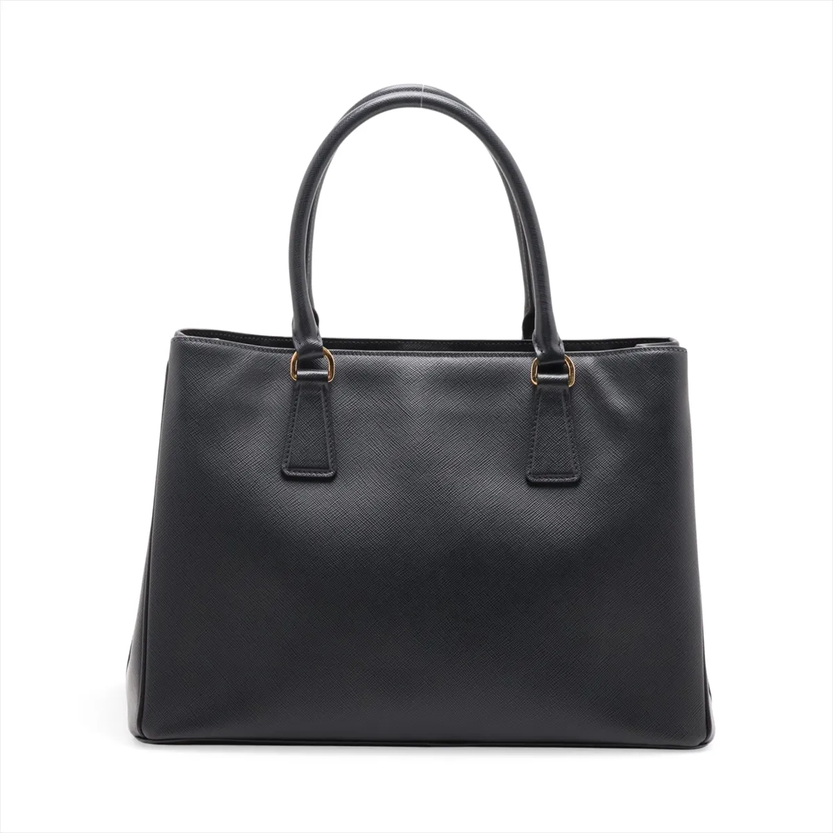 Saffiano Leather 2-Way Handbag, Black — view 2