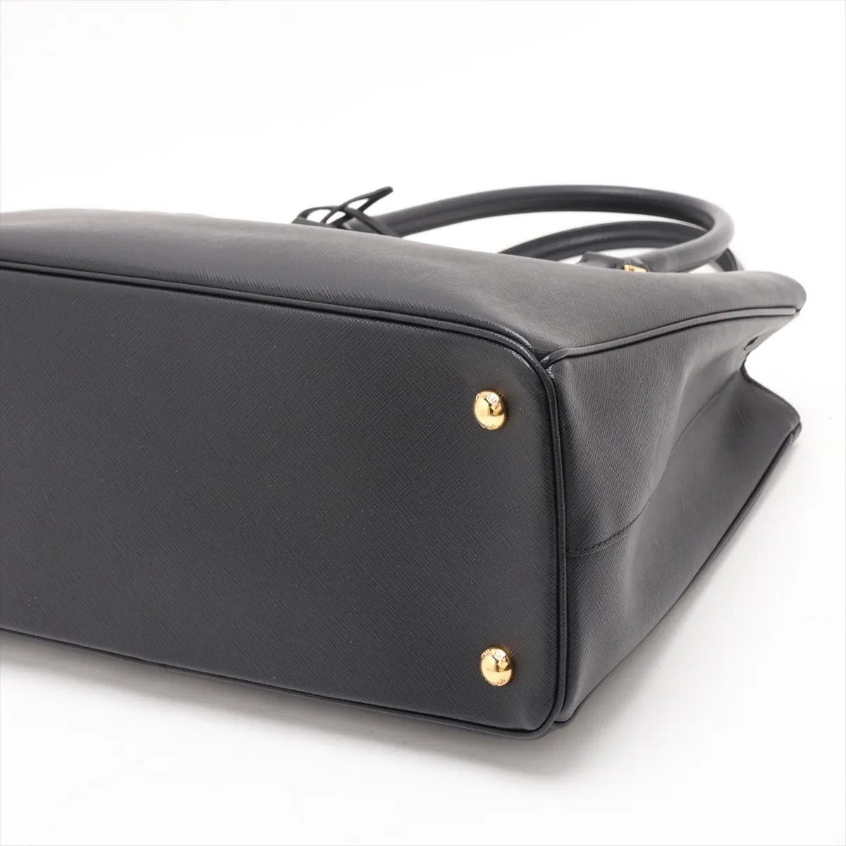 Saffiano Leather 2-Way Handbag, Black — view 3