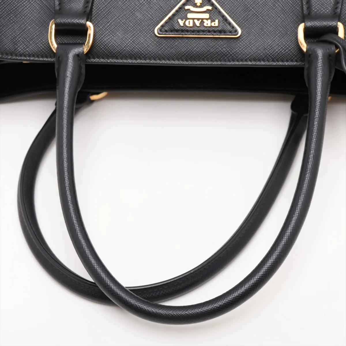 Saffiano Leather 2-Way Handbag, Black — view 5