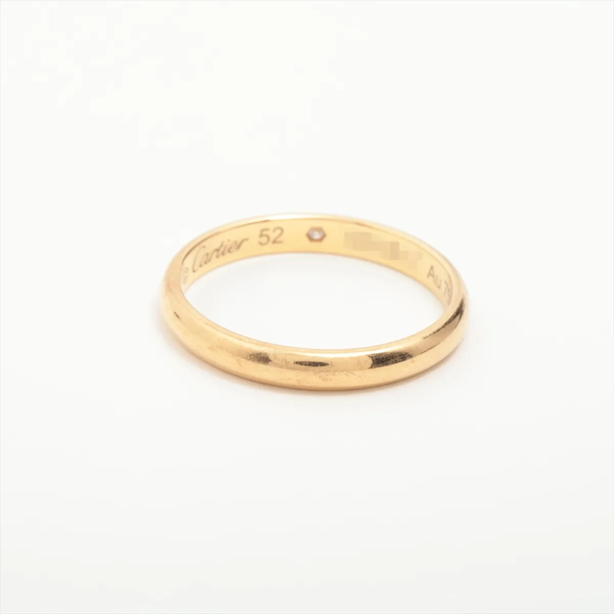 Wedding 1P Diamond Ring 750 (PG) 2.3g Size 52 SSJ617 (Scratches) — view 2