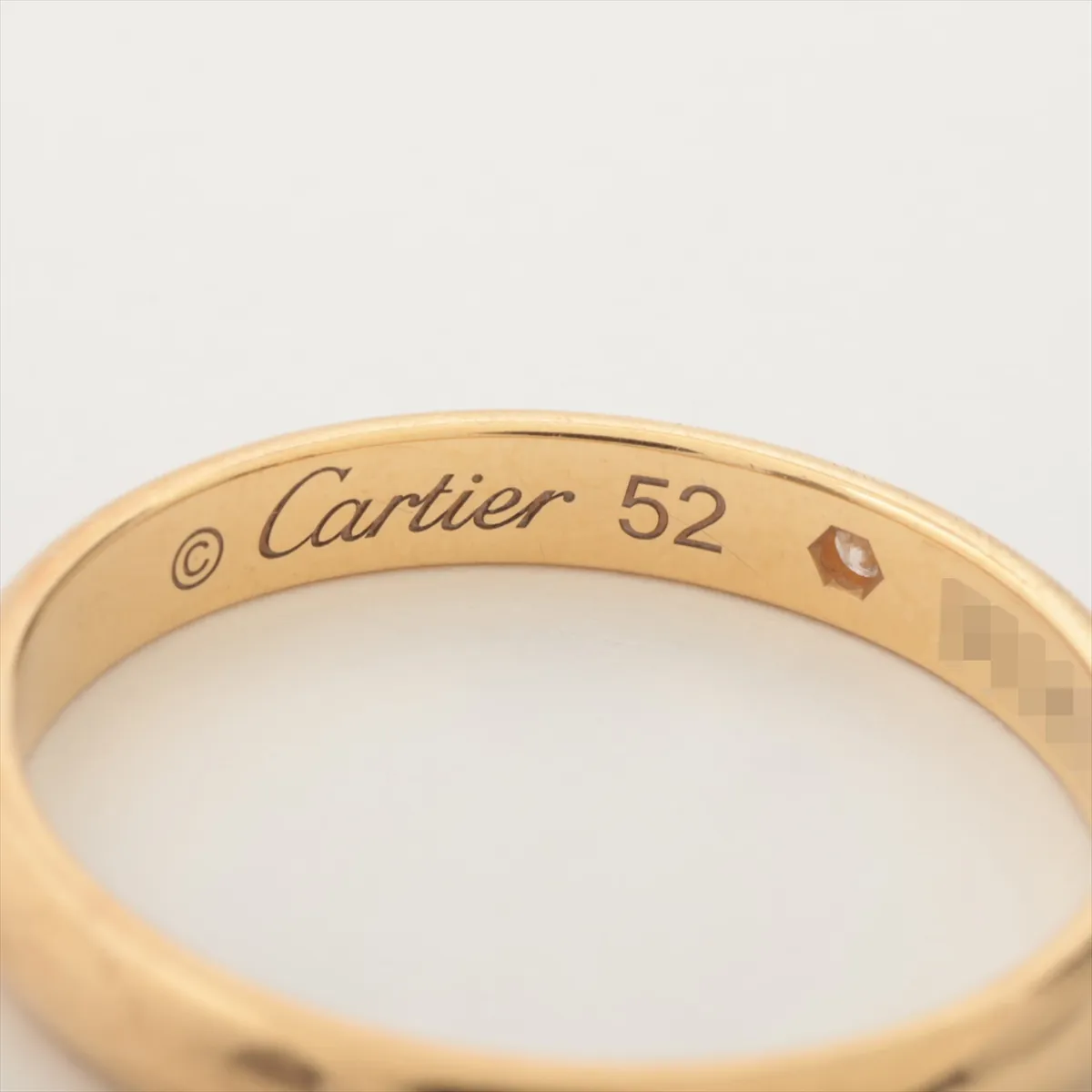 Wedding 1P Diamond Ring 750 (PG) 2.3g Size 52 SSJ617 (Scratches) — view 3