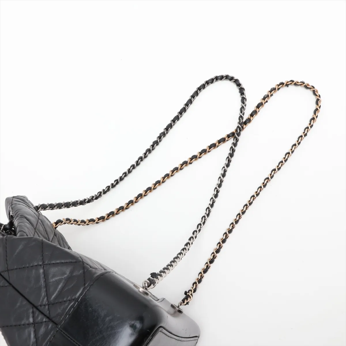 Gabrielle de Chanel Vintage Calfskin Chain Backpack, Black with Gold and Silver Hardware, Item Number 26253669 (Serial Number in the 26 range) — view 6