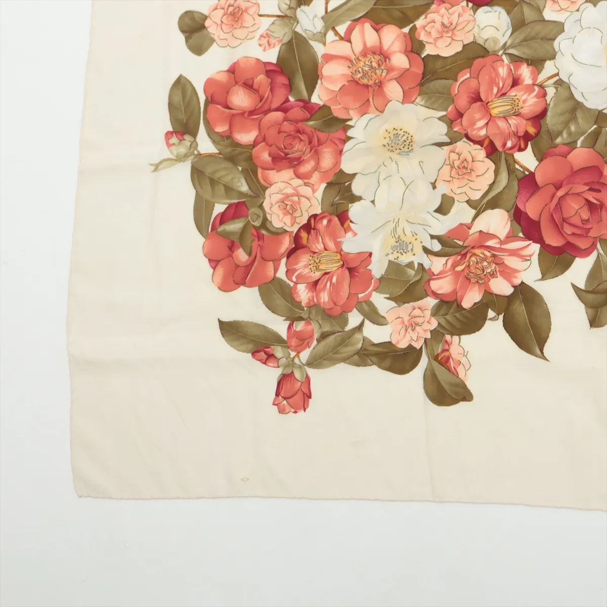 Camellia Scarf, Silk, Ivory, — view 5