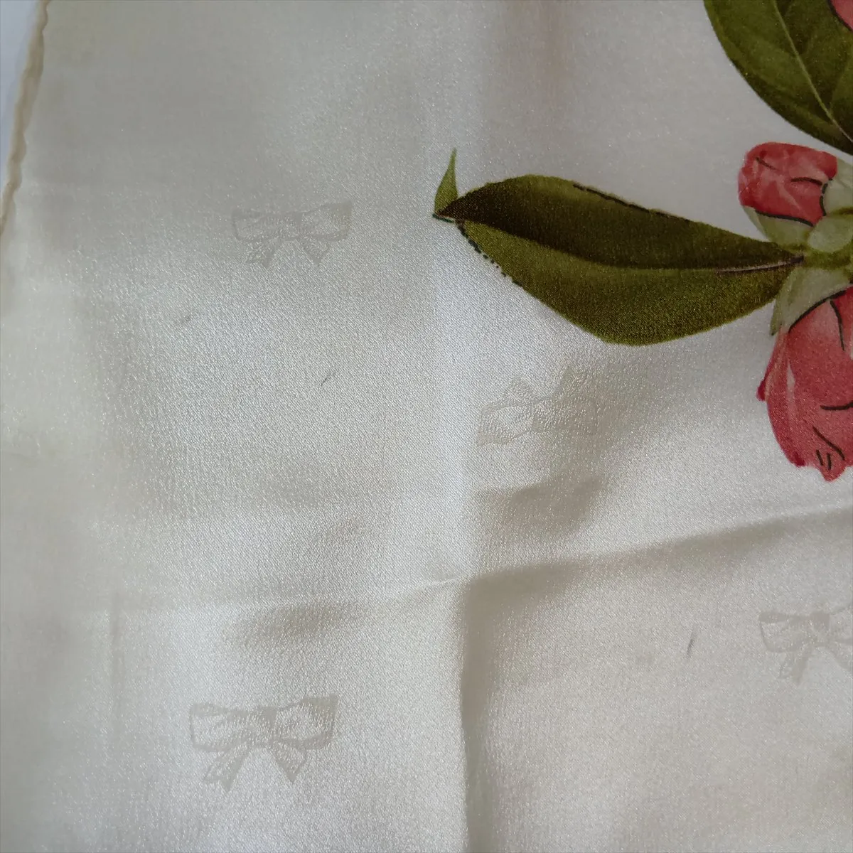 Camellia Scarf, Silk, Ivory, — view 8