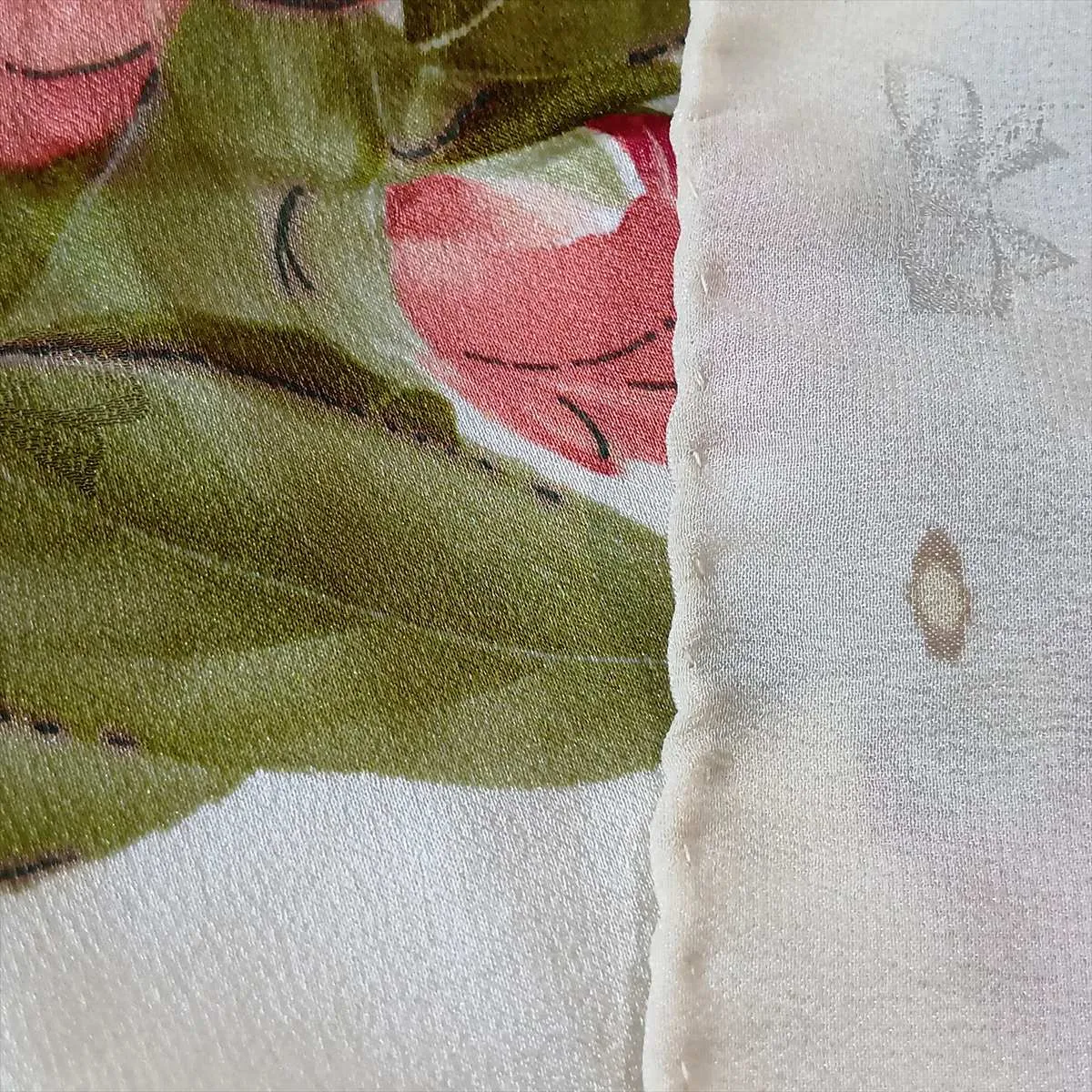 Camellia Scarf, Silk, Ivory, — view 9