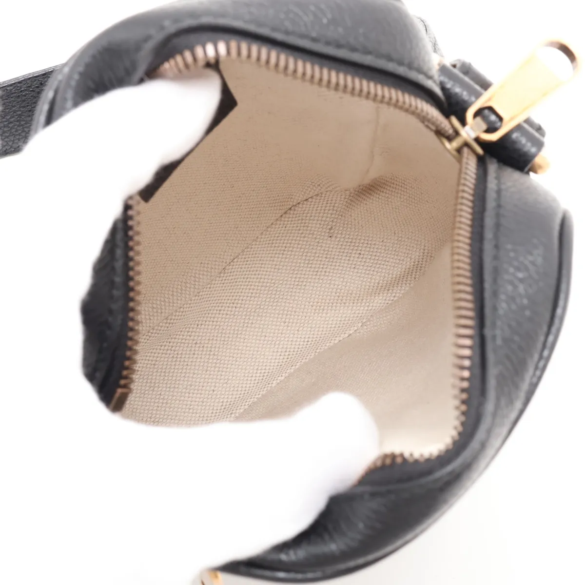 logo print 574803 leather shoulder bag, black — view 6