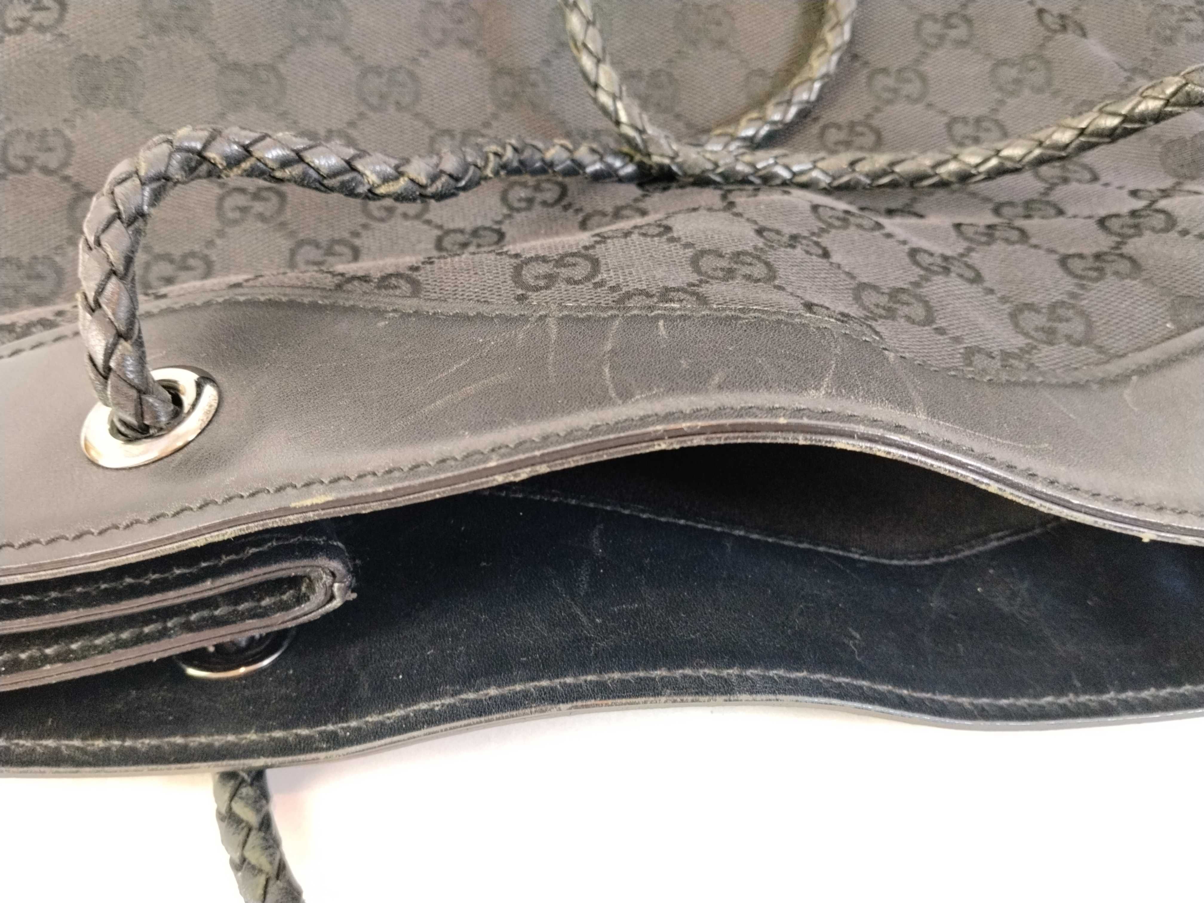 GG Canvas Tote Bag with Rope Handle, Black, 109141 — view 13