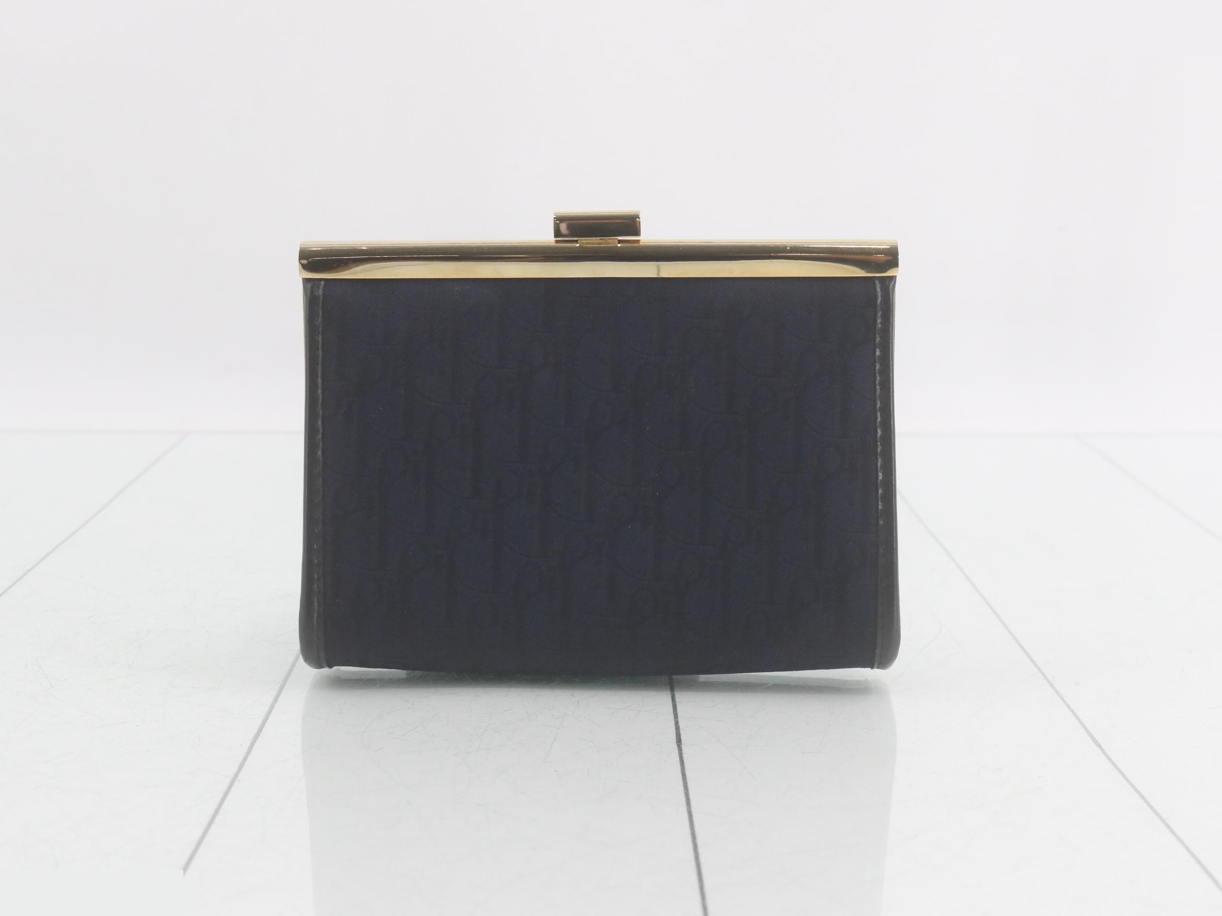Trotter coin purse, canvas, navy — view 2