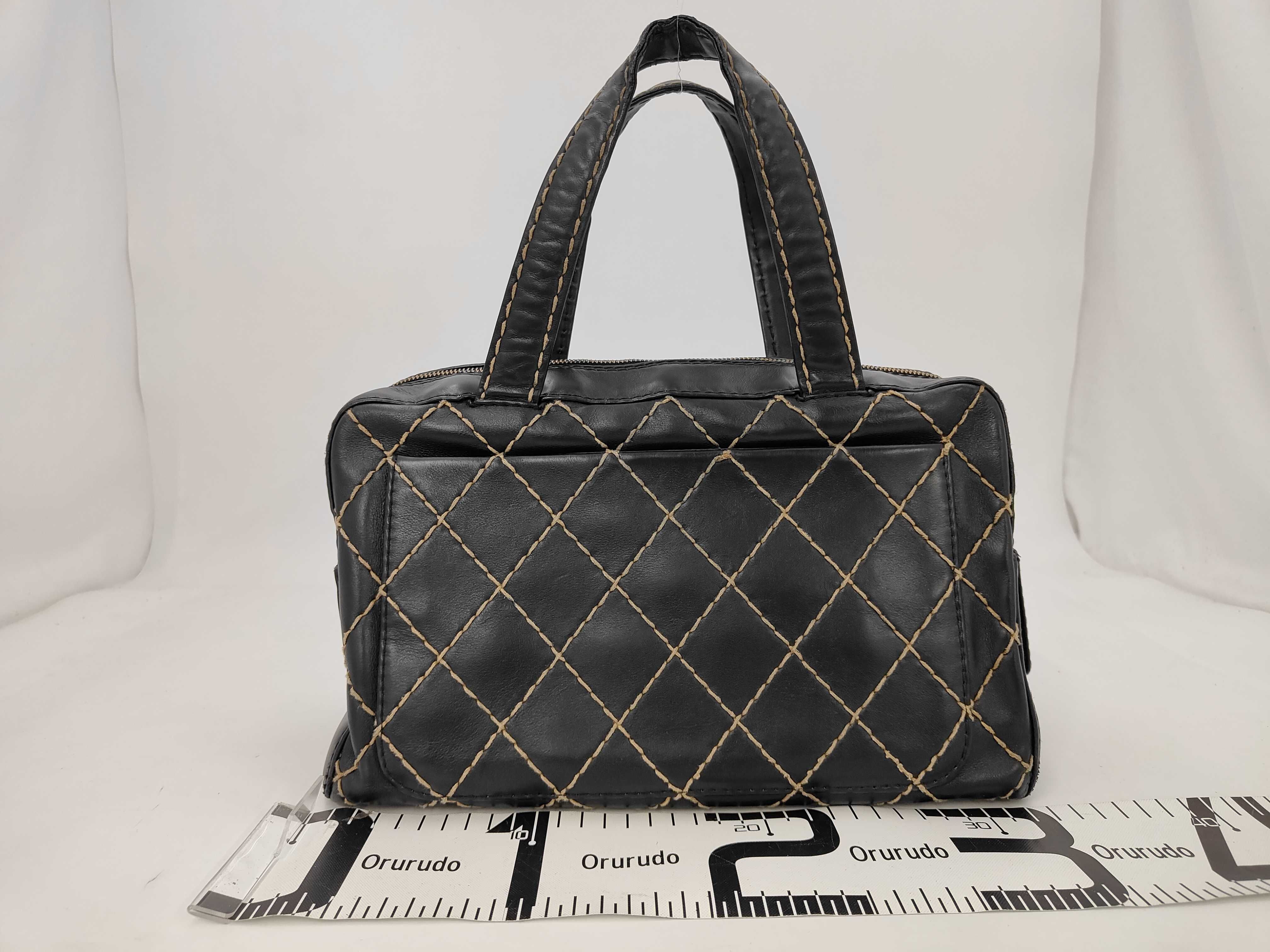 Wild Stitch Leather Handbag, Black, Serial Tote Bag — view 2