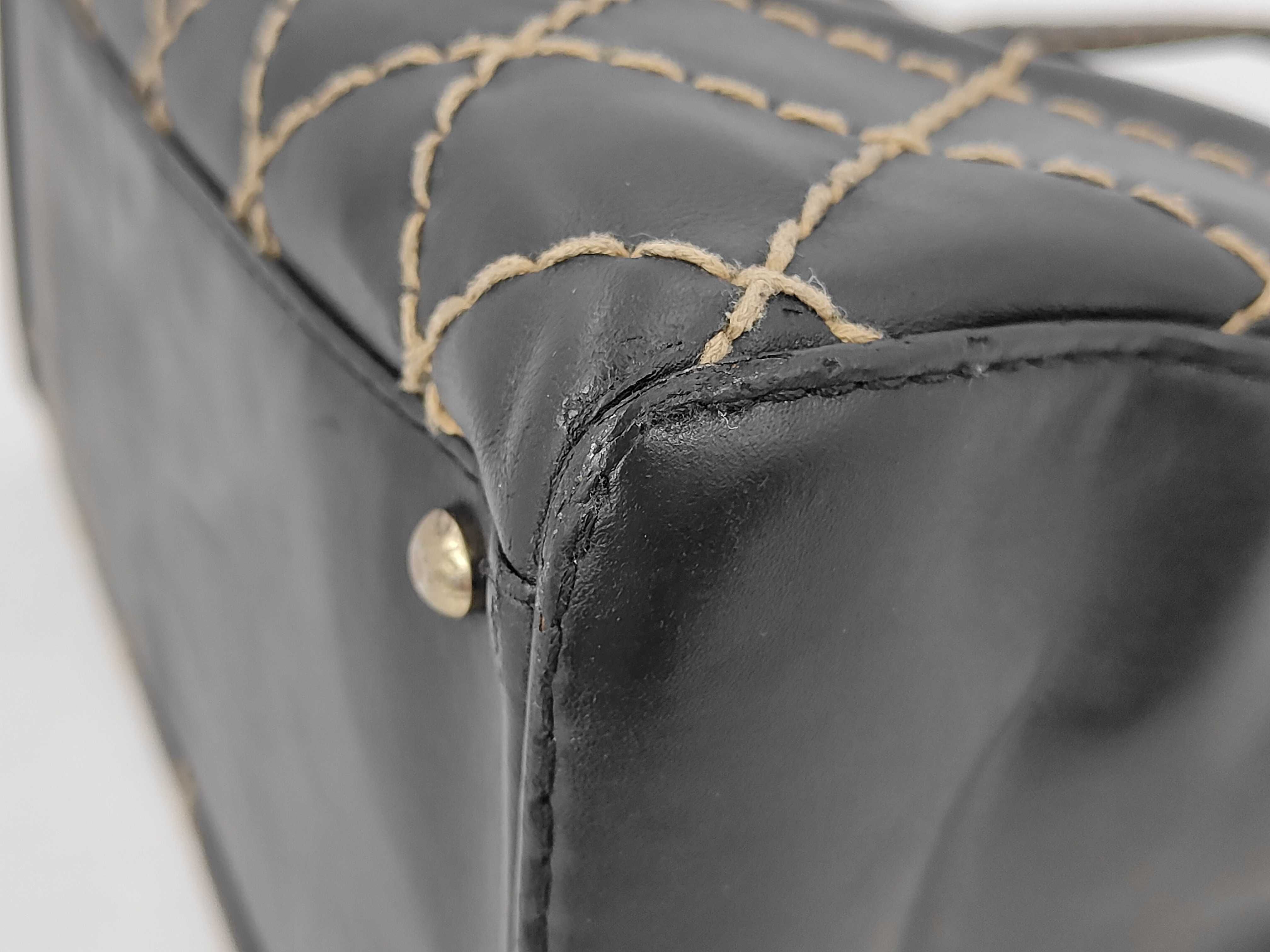 Wild Stitch Leather Handbag, Black, Serial Tote Bag — view 4