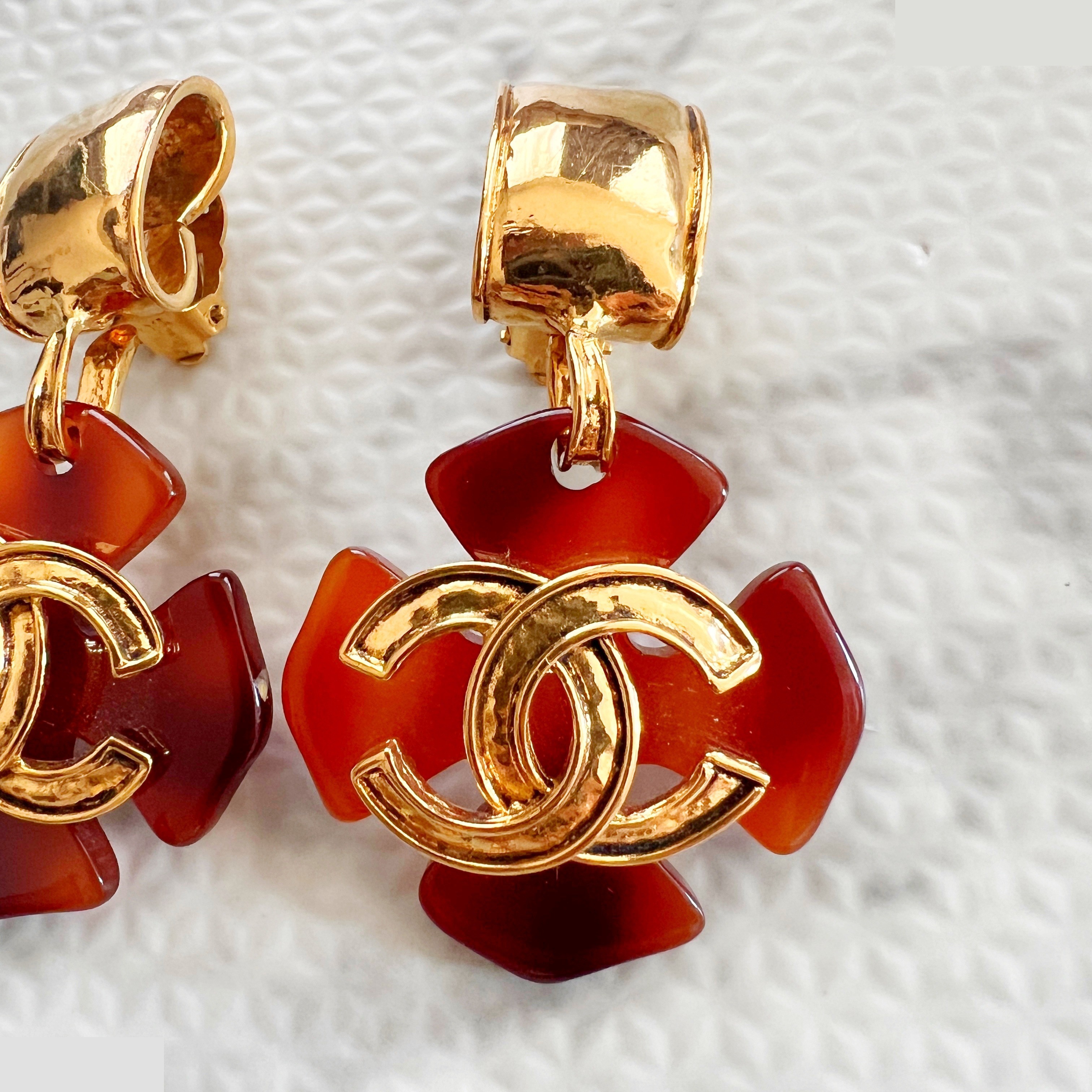 94P Tortoiseshell Swing Cross Coco Mark Earrings — view 4