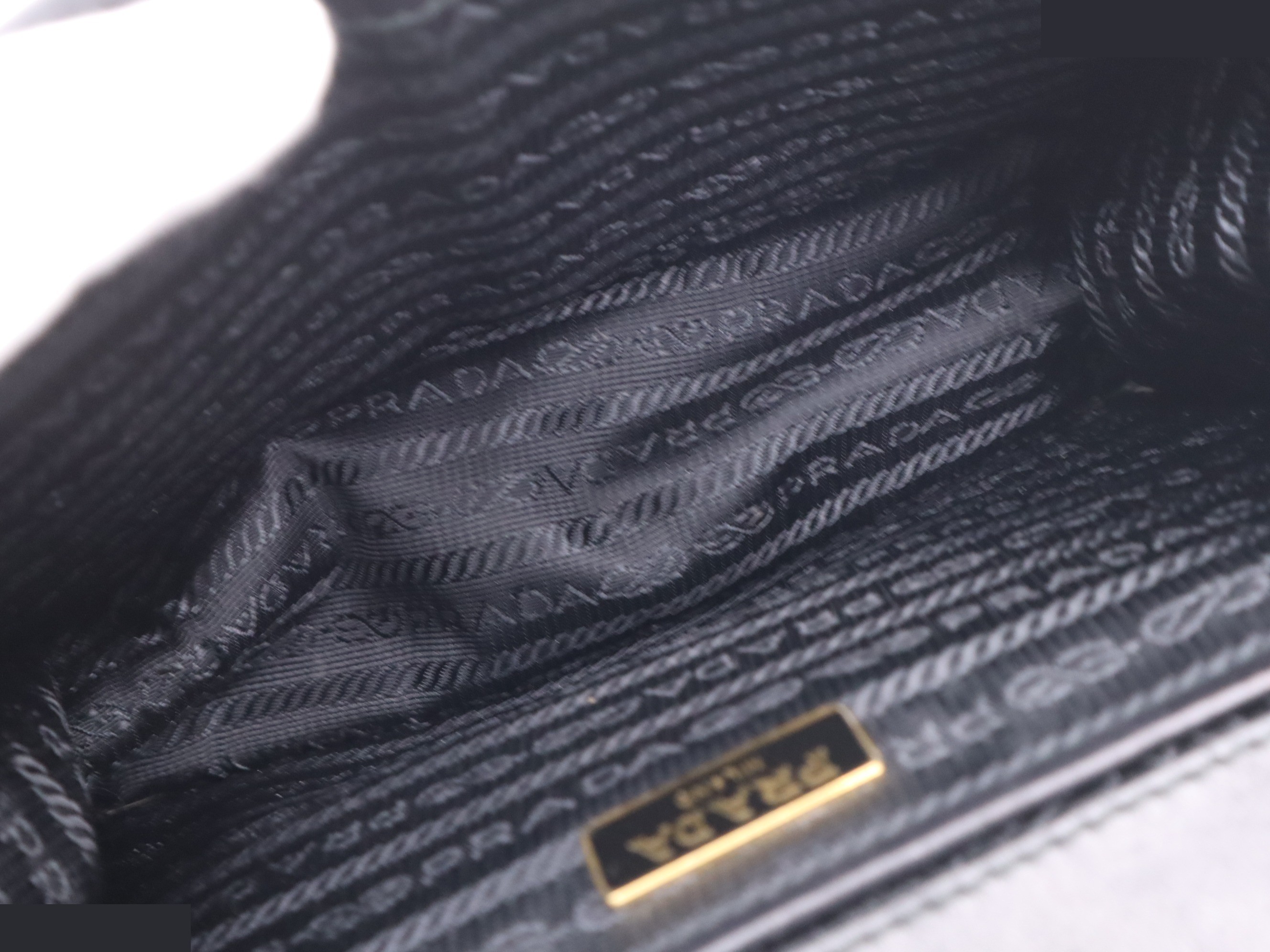 Saffiano leather chain shoulder bag, black, gold hardware. — view 7