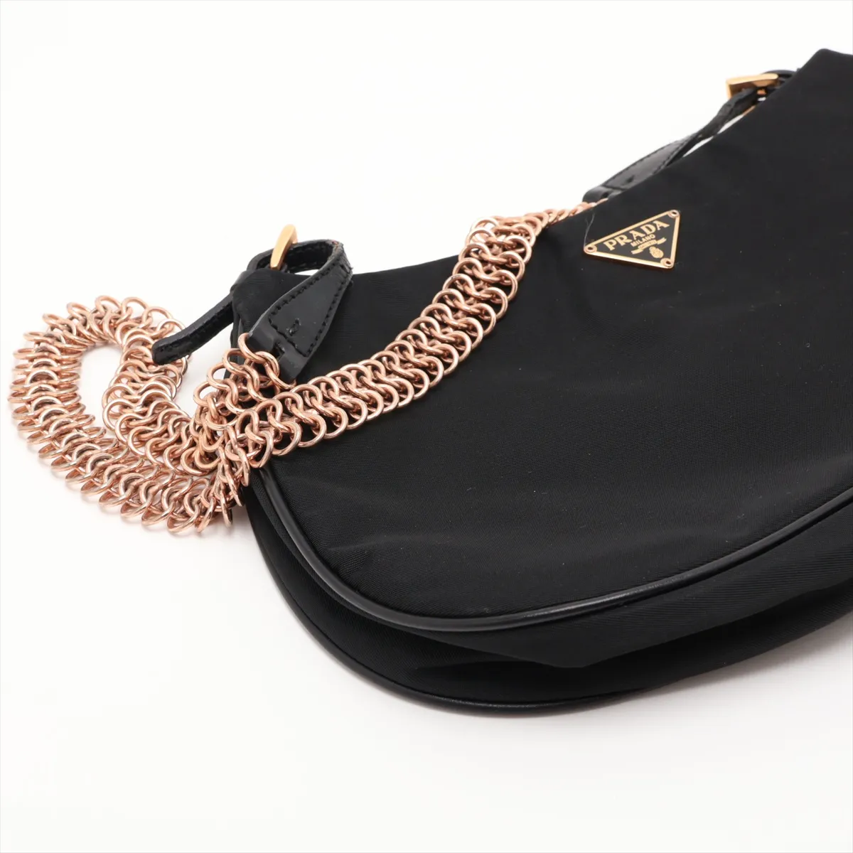 Tessuto BR0105 Nylon Chain Shoulder Bag, Black — view 4
