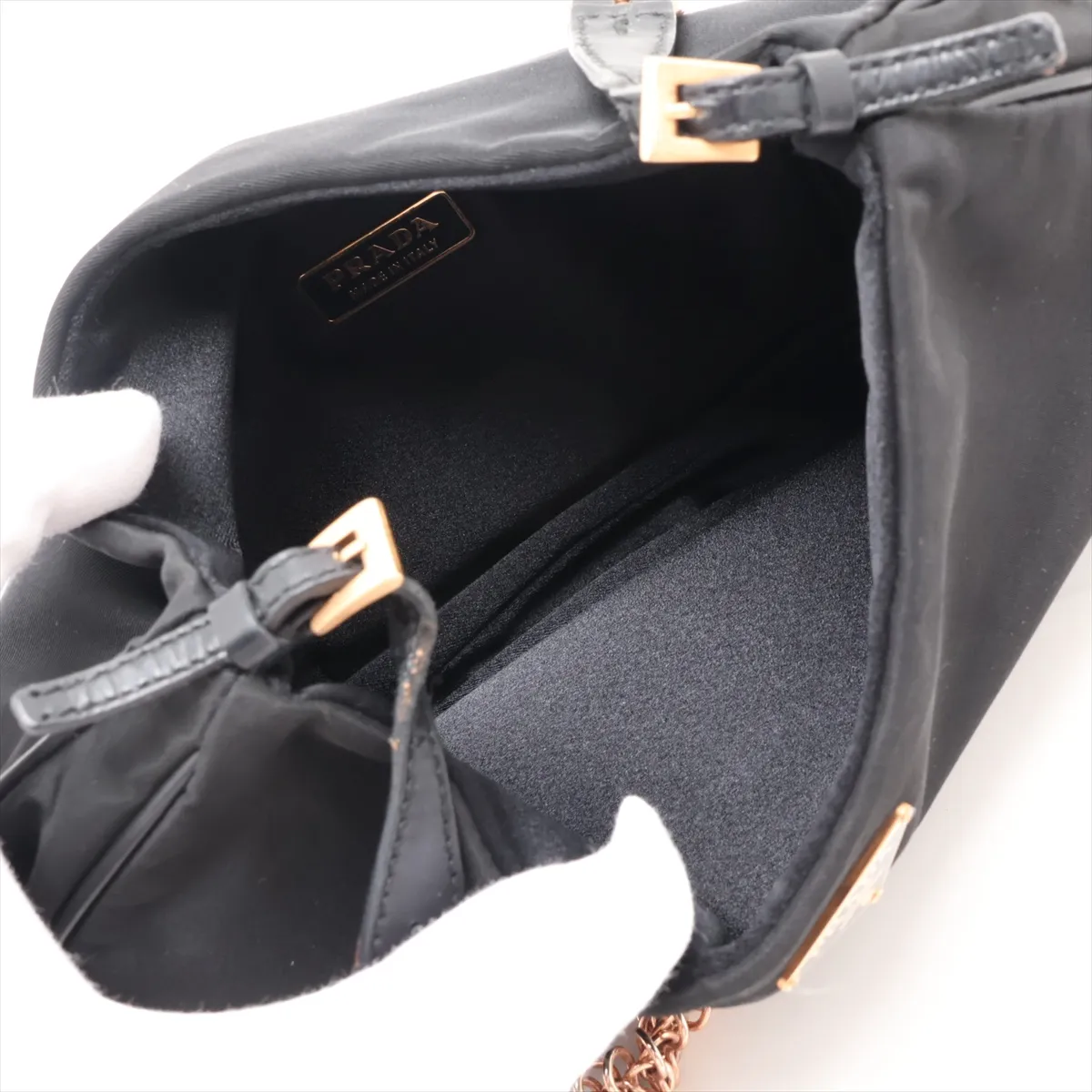Tessuto BR0105 Nylon Chain Shoulder Bag, Black — view 6