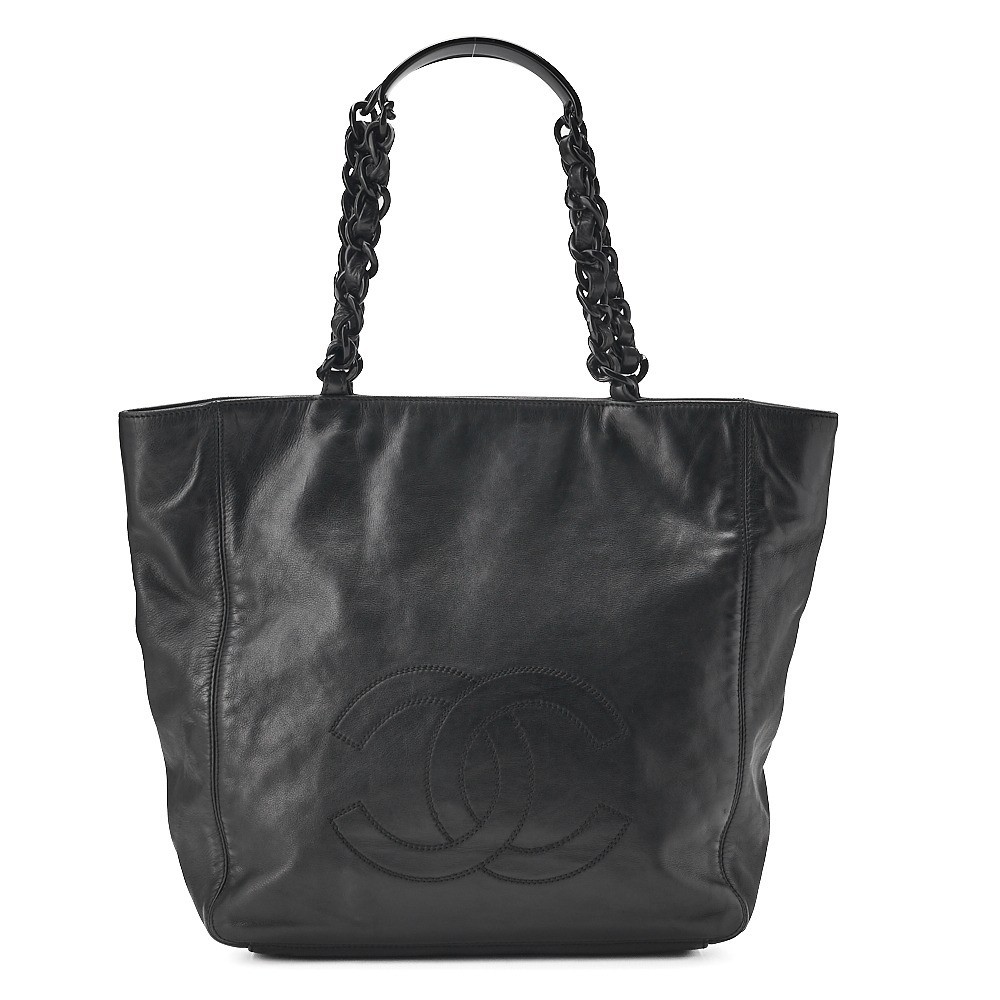Lambskin, Coco Mark, Tortoiseshell, Shoulder Bag, Black
