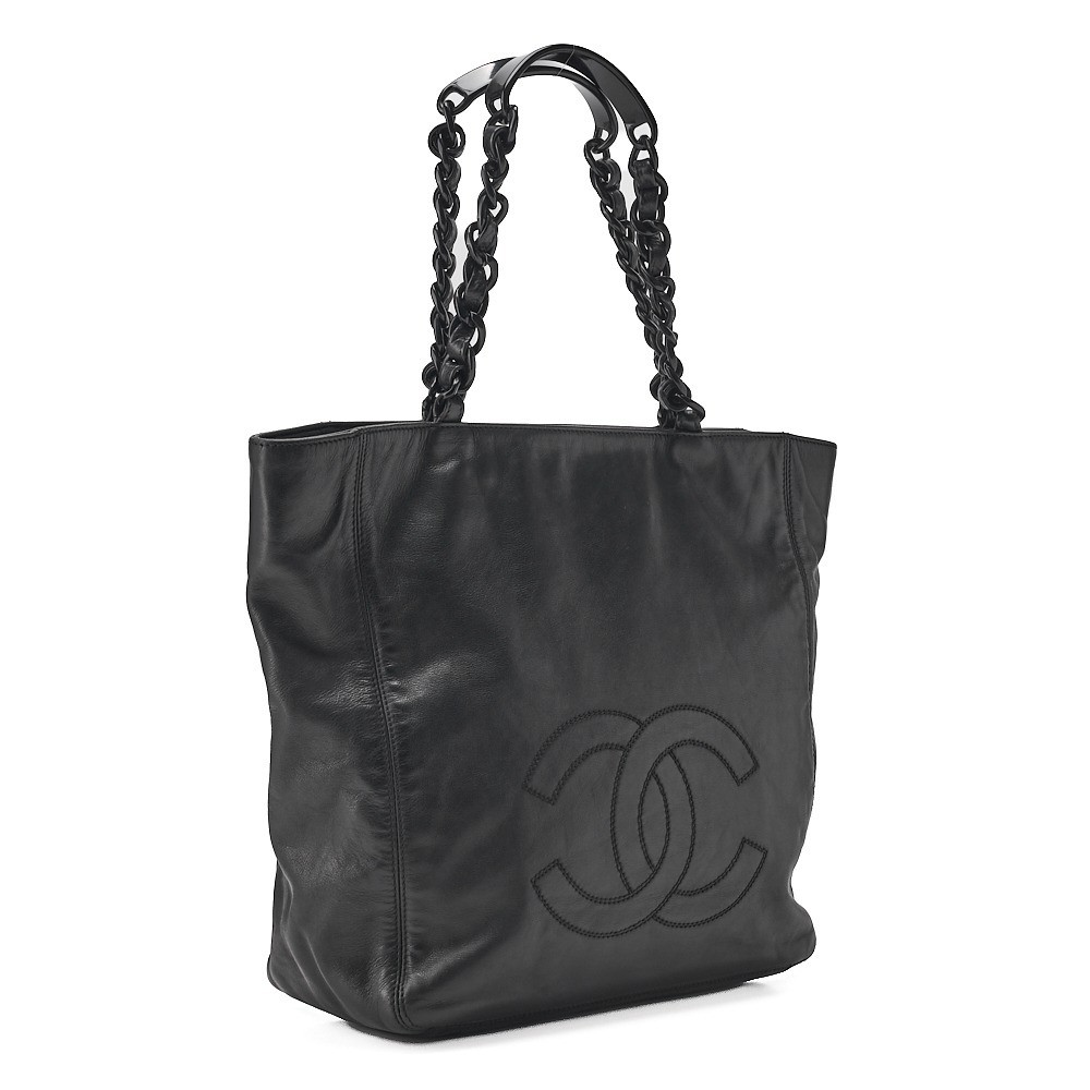 Lambskin, Coco Mark, Tortoiseshell, Shoulder Bag, Black — view 4