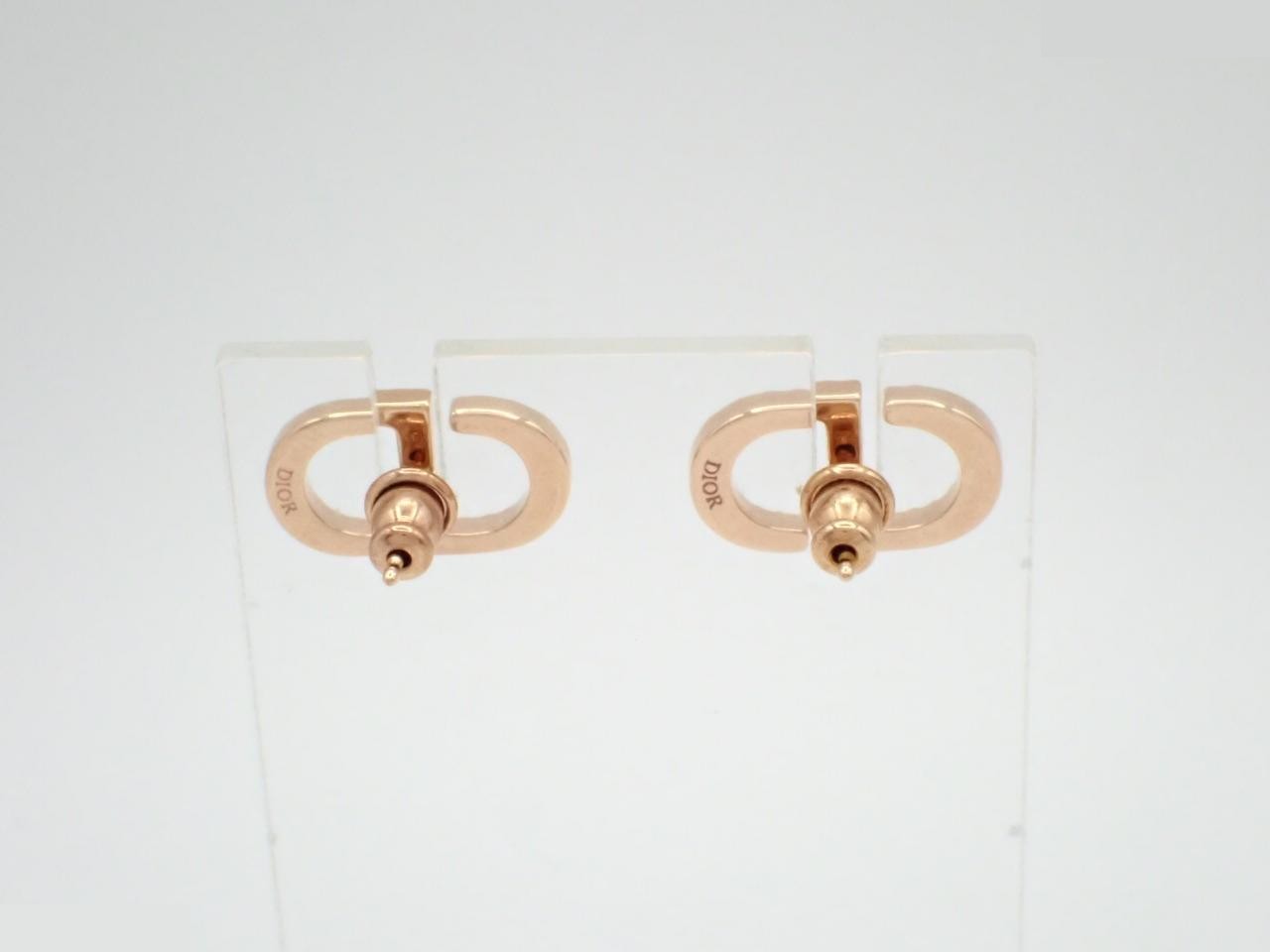 Pink gold earrings — view 2
