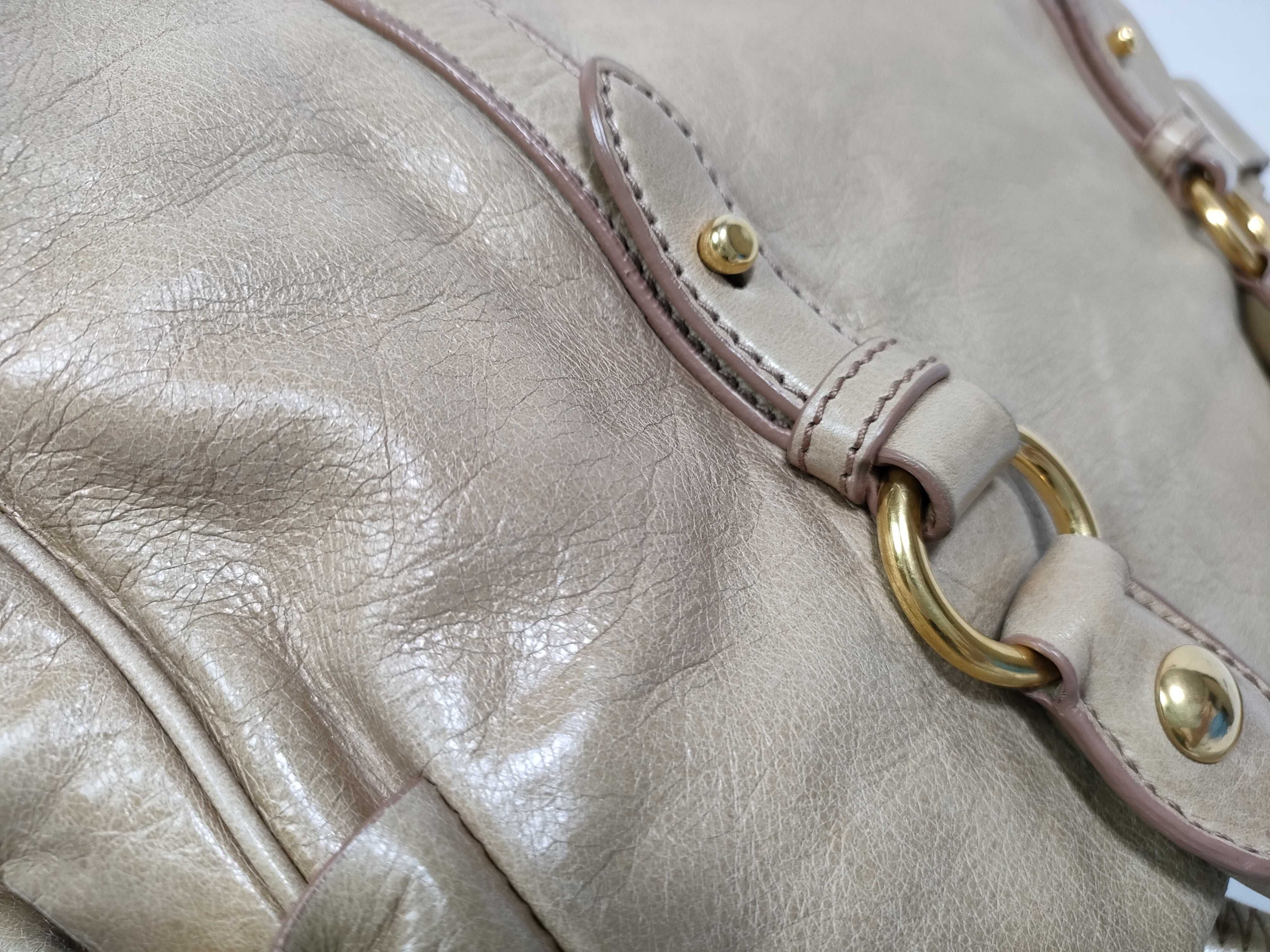 handbag, Vitello Lux leather, beige, with side ribbon. — view 11
