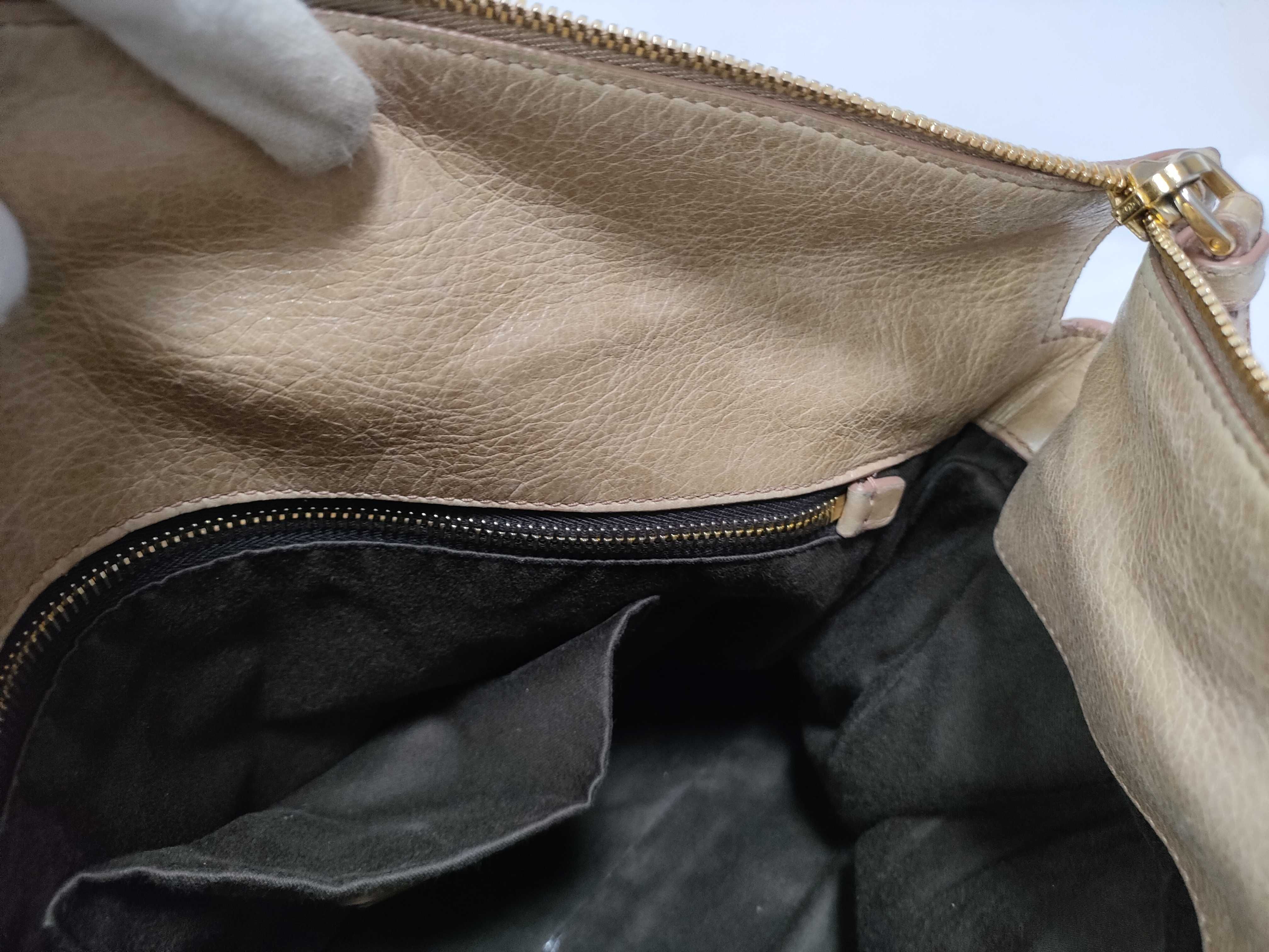 handbag, Vitello Lux leather, beige, with side ribbon. — view 14