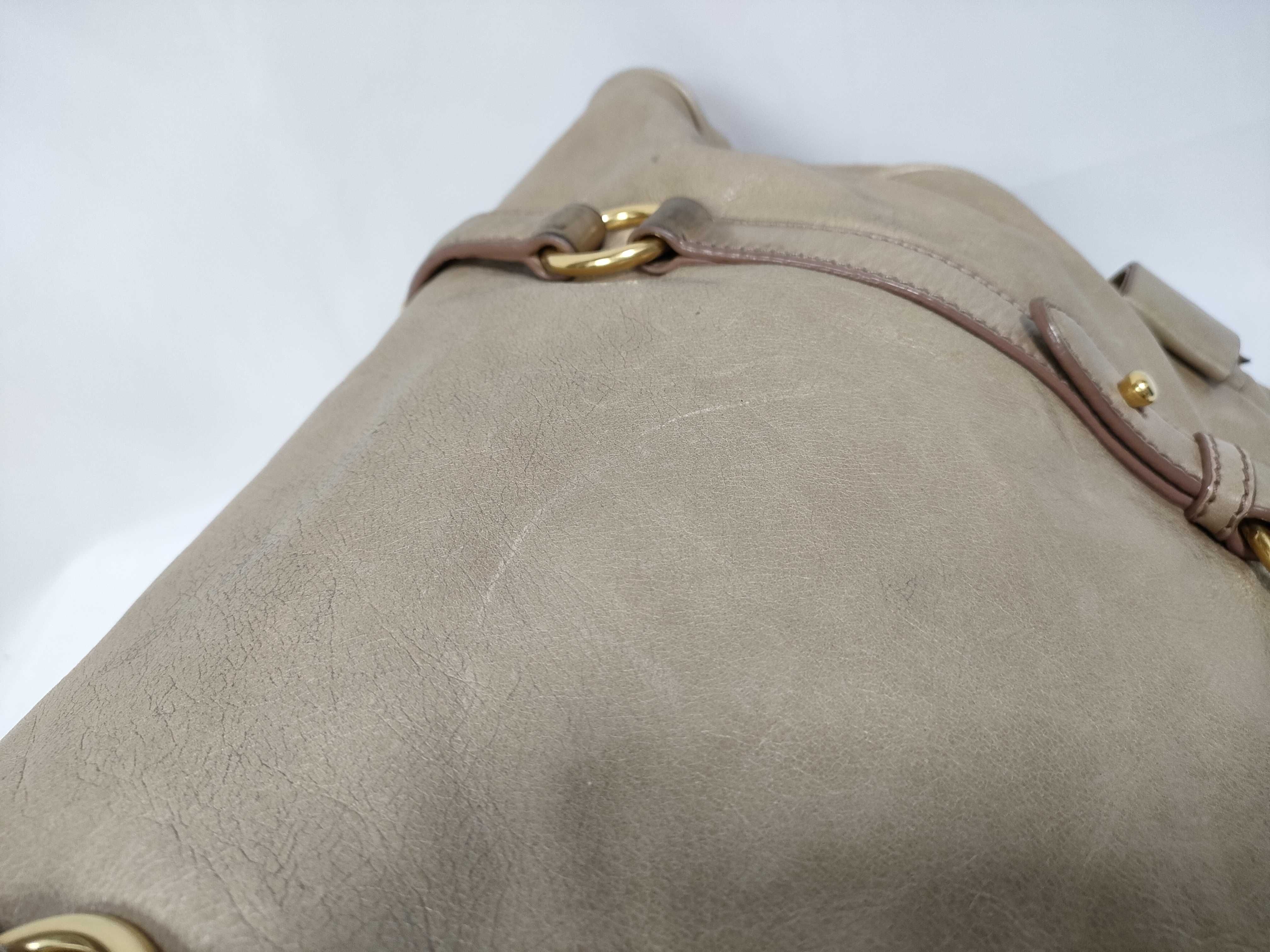 handbag, Vitello Lux leather, beige, with side ribbon. — view 8