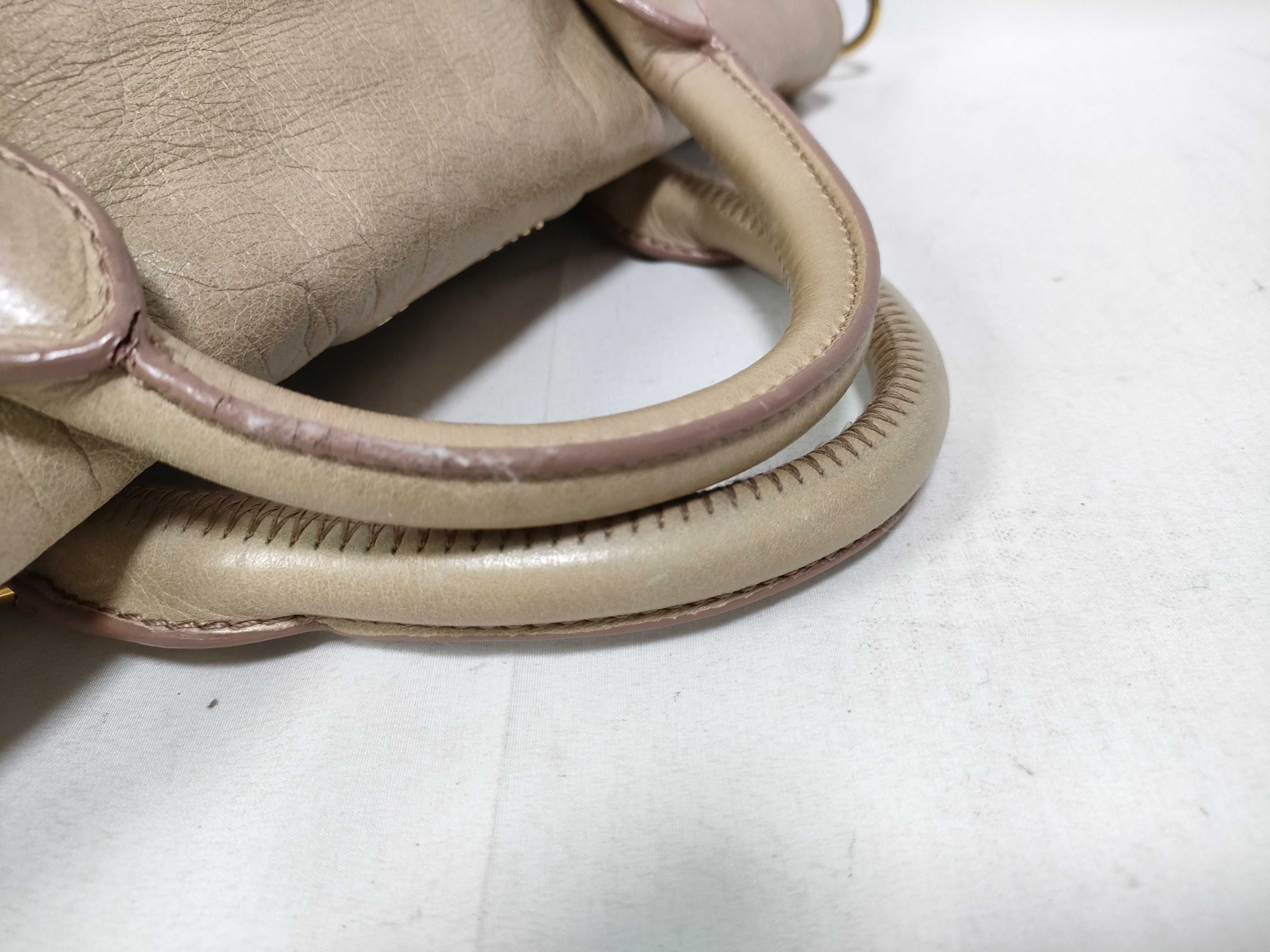 handbag, Vitello Lux leather, beige, with side ribbon. — view 9