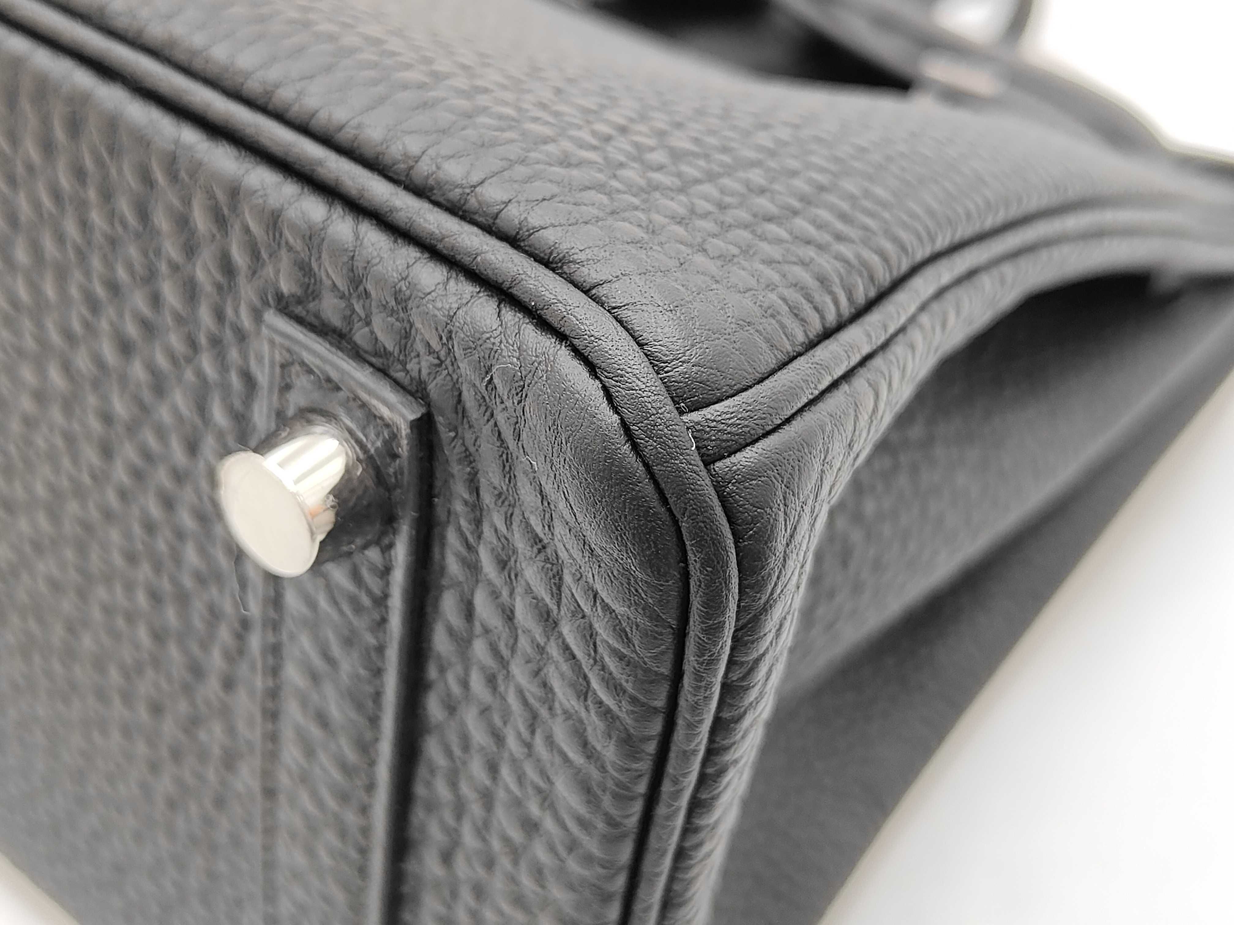Birkin 25 Togo Black Silver Hardware G Stamp Handbag — view 6