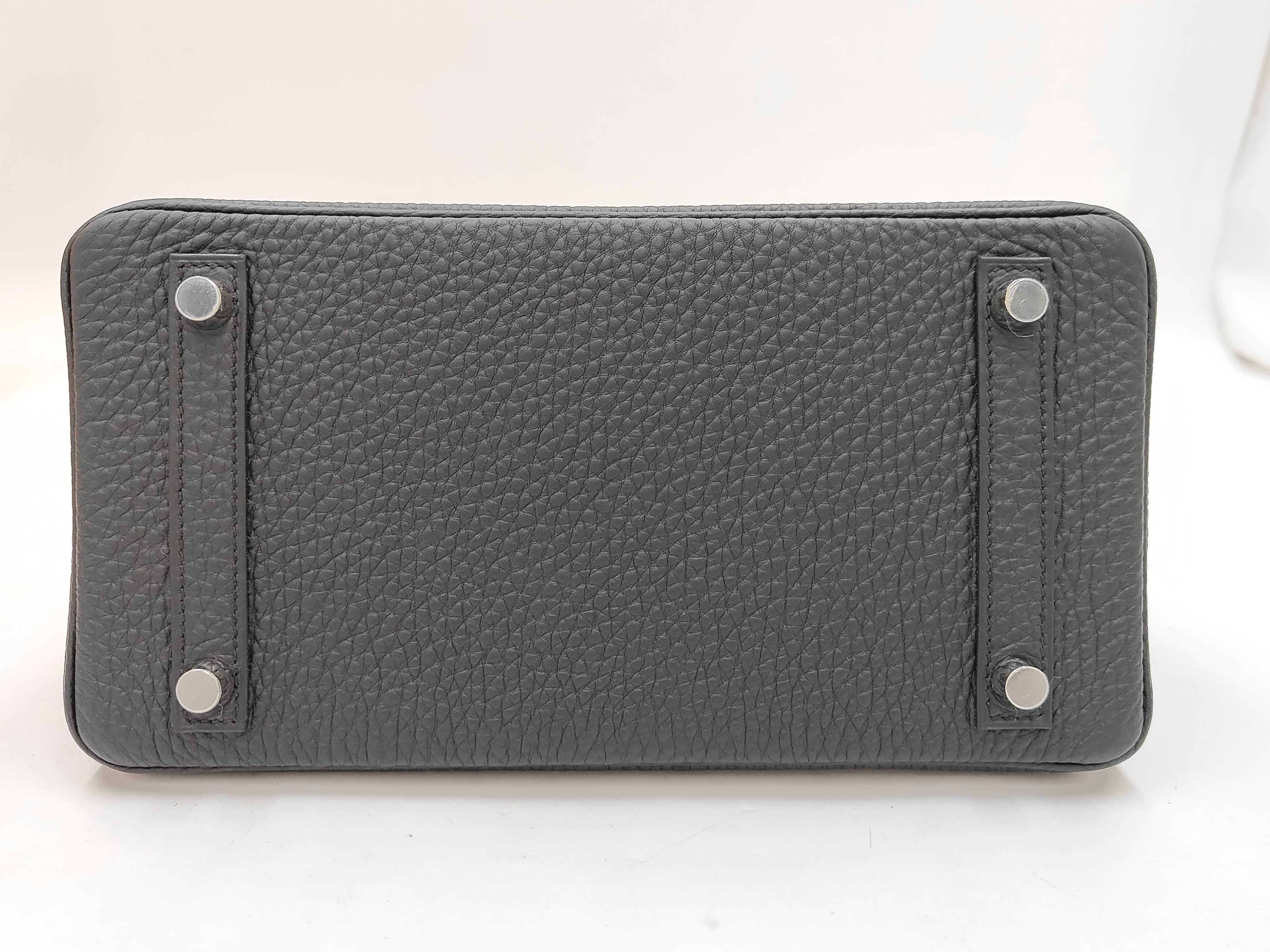 Birkin 25 Togo Black Silver Hardware G Stamp Handbag — view 7