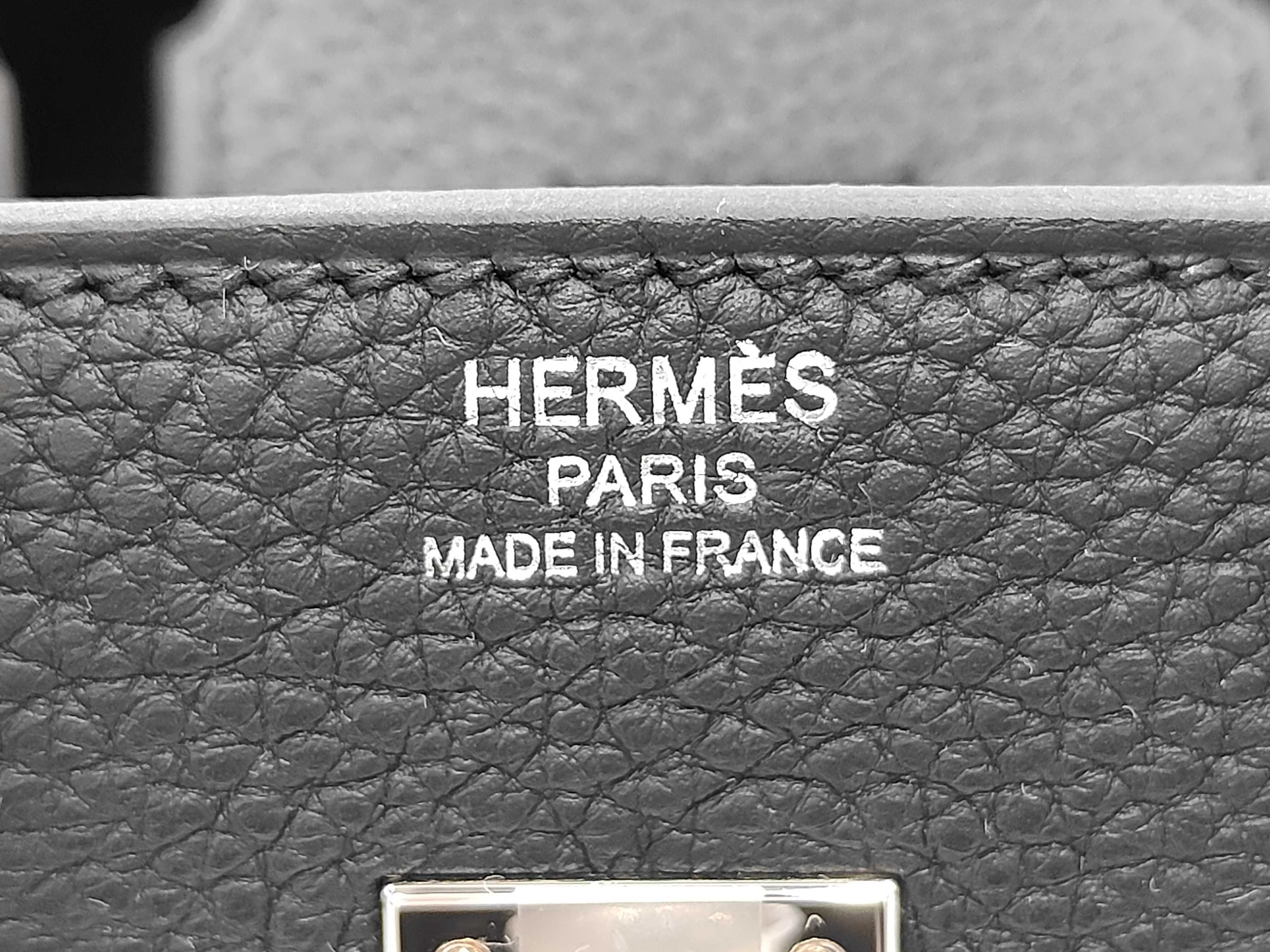 Birkin 25 Togo Black Silver Hardware G Stamp Handbag — view 10