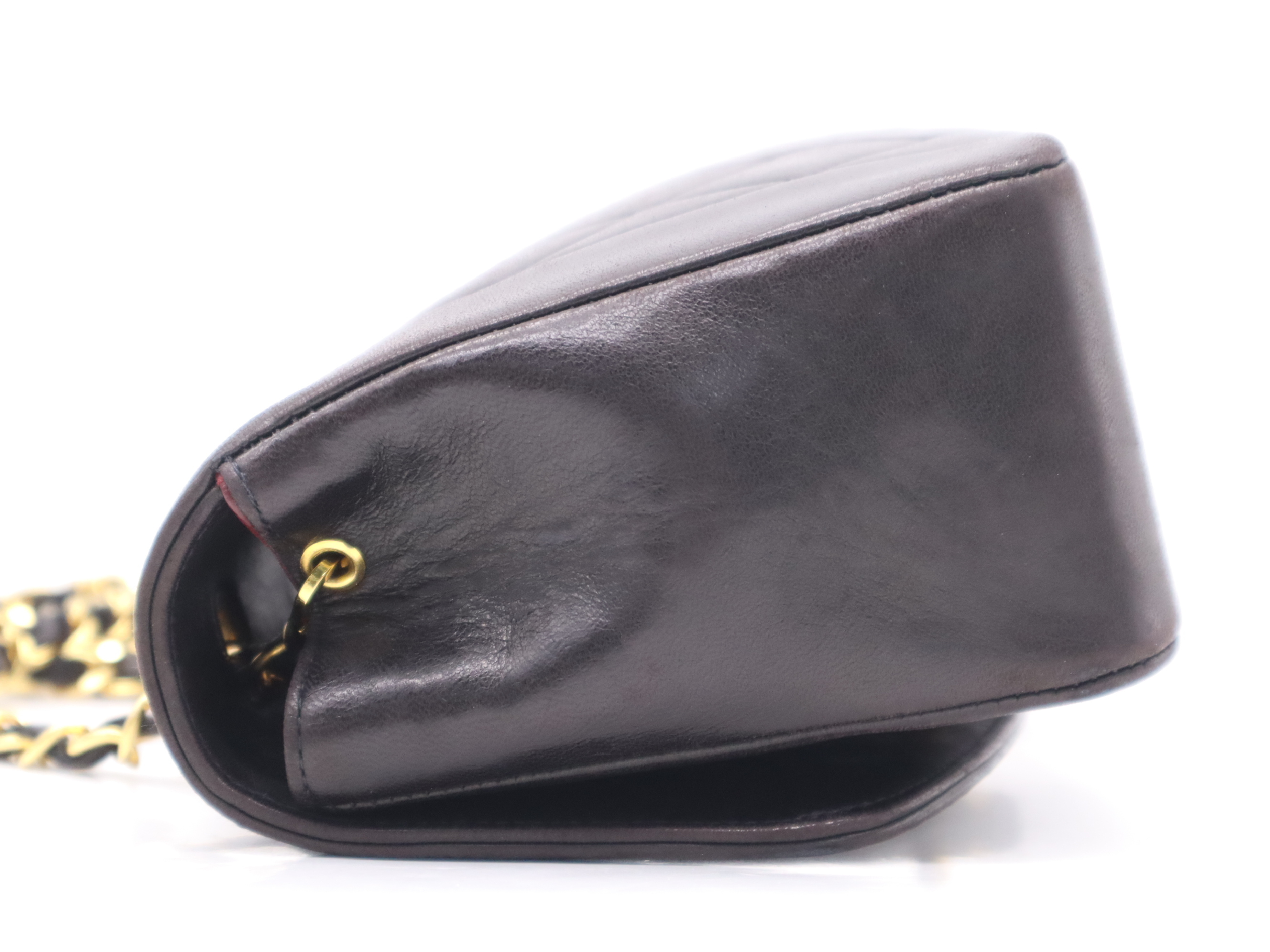 Lambskin Matelassé Diana Chain Shoulder Bag, Black with Gold Hardware, Includes Seal and Dust Bag, 3965059 Shoulder Bag — view 3