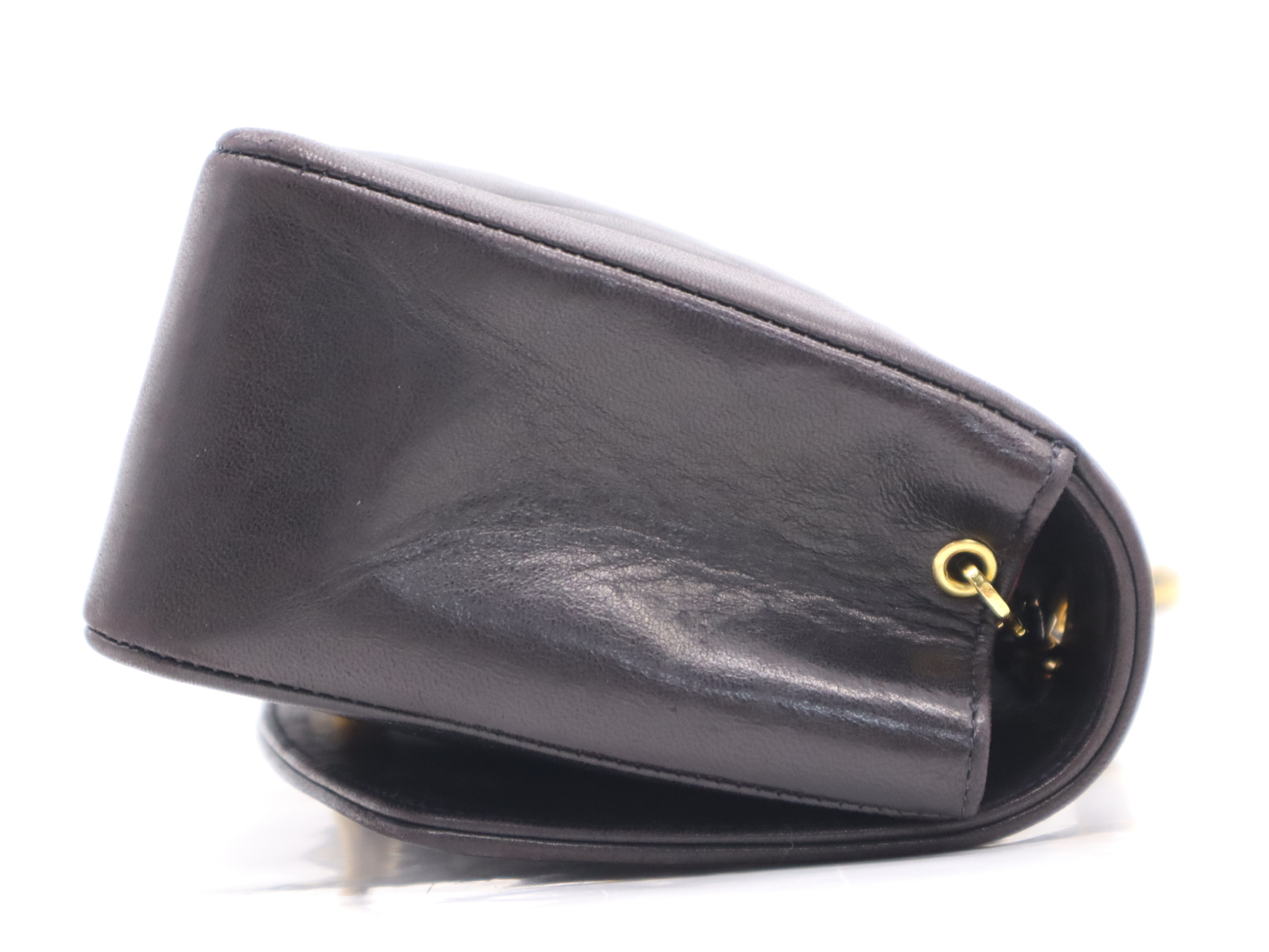 Lambskin Matelassé Diana Chain Shoulder Bag, Black with Gold Hardware, Includes Seal and Dust Bag, 3965059 Shoulder Bag — view 5